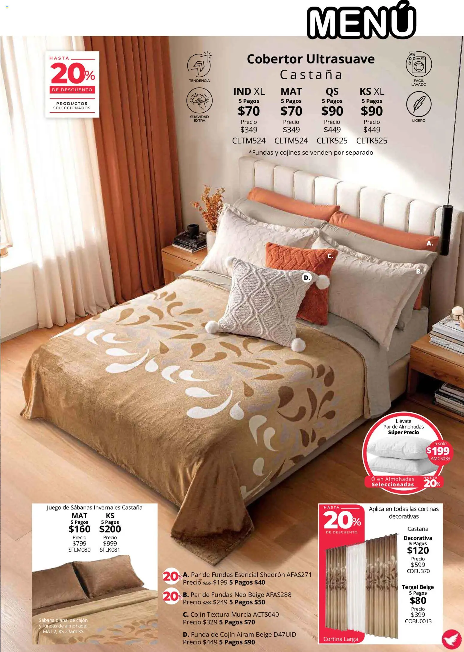 Nuevas ofertas de Colchas Concord válidas en toda la República Mexicana desde el 01/08/2026. ¡Encuentra las mejores ofertas en Colchas Concord catálogo Colección Cobertor! | Página: 102 | Productos: Funda, Almohada, Sabanas, Cortinas
