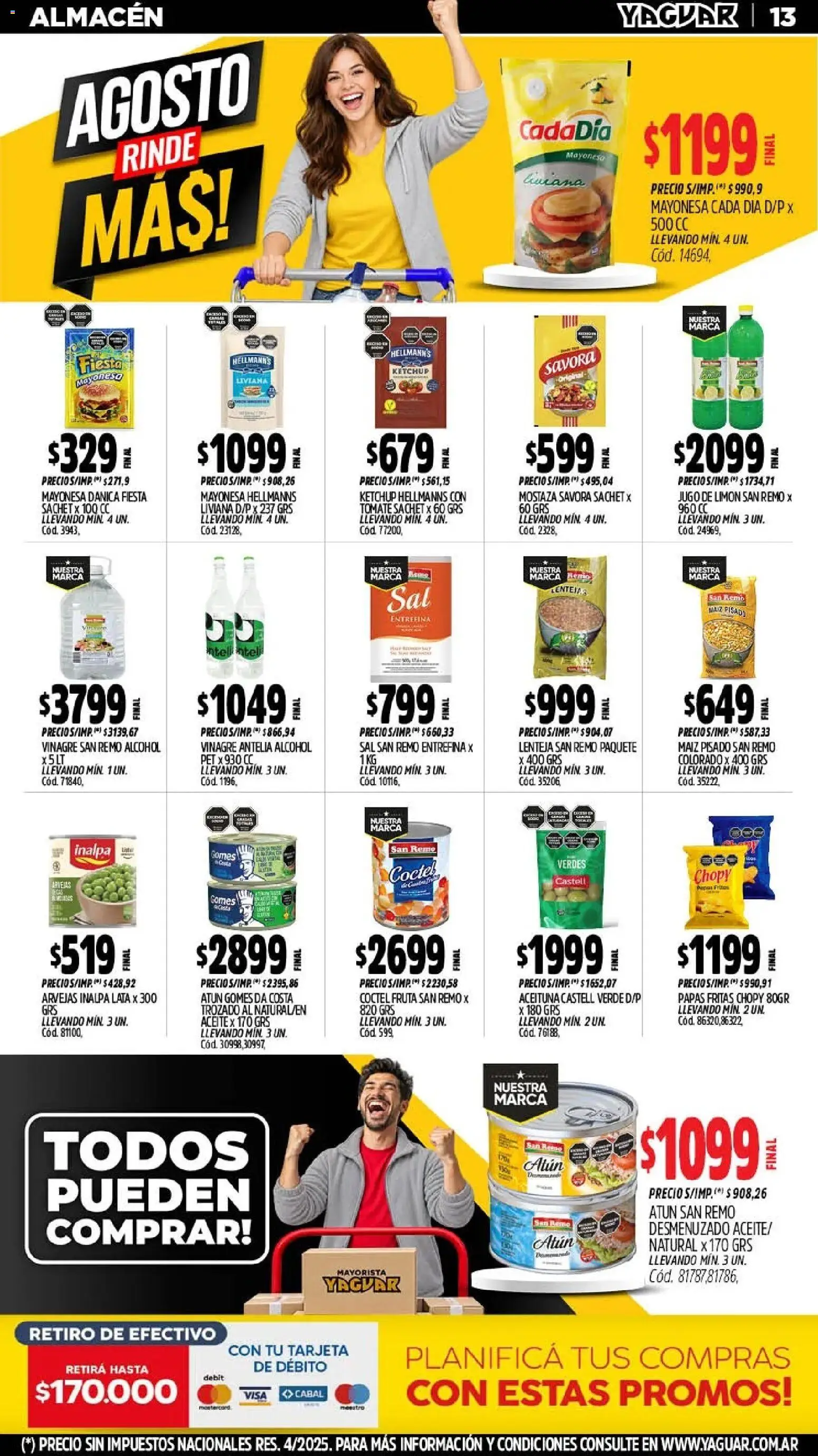 Yaguar - Oferta Semanal Santa Fé │ válido desde el 24/08/2026 | Página: 14 | Productos: Lentejas, Sal, Tomate, Jugo