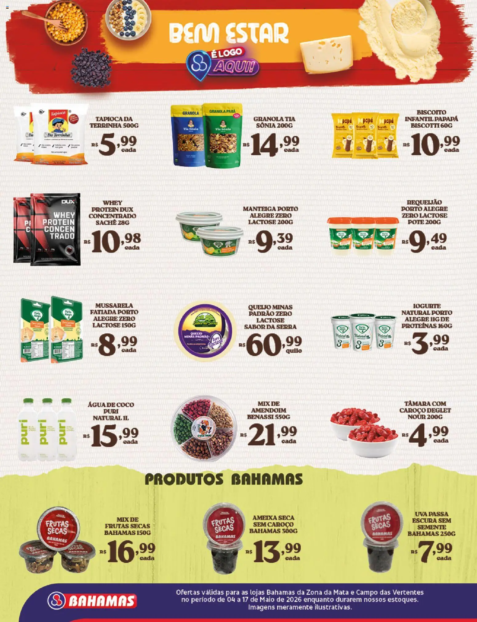 Bahamas Supermercados Folheto - válido de 04.05.2026 | Página: 6 | Produtos: Maiô, Whey protein, Mussarela, Ameixa