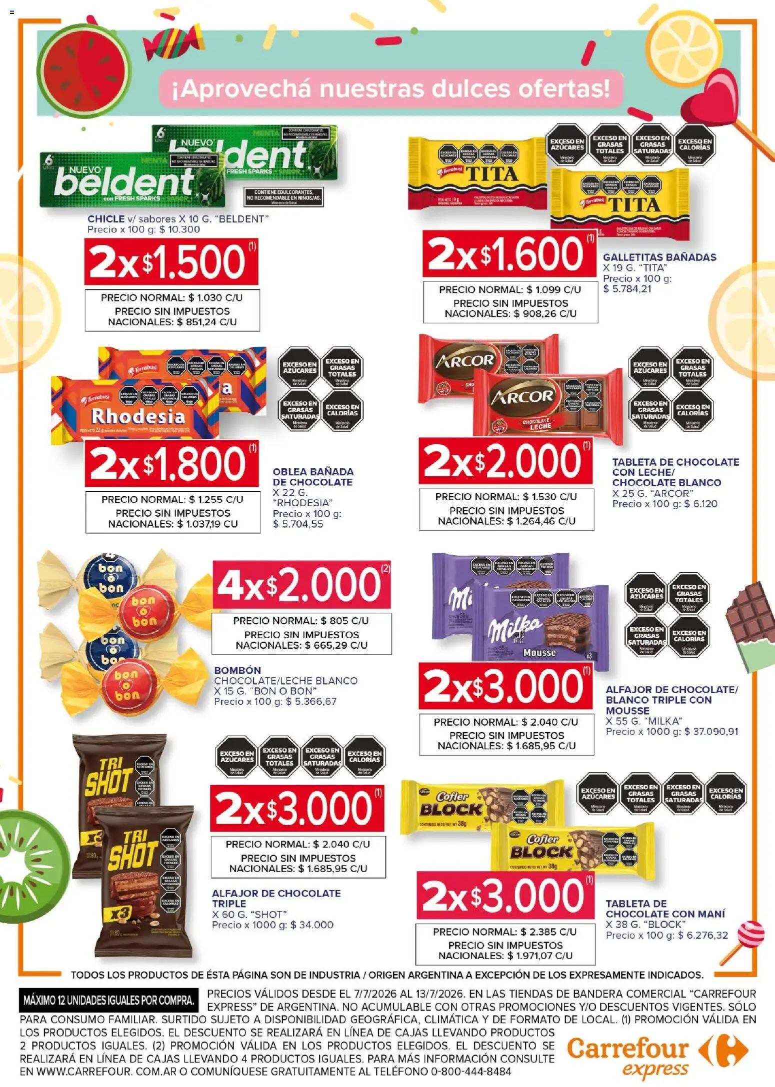 Carrefour - Carrefour Express │ válido desde el 07/07/2026 | Página: 5 | Productos: Tableta, Mani, Chocolate, Chicle