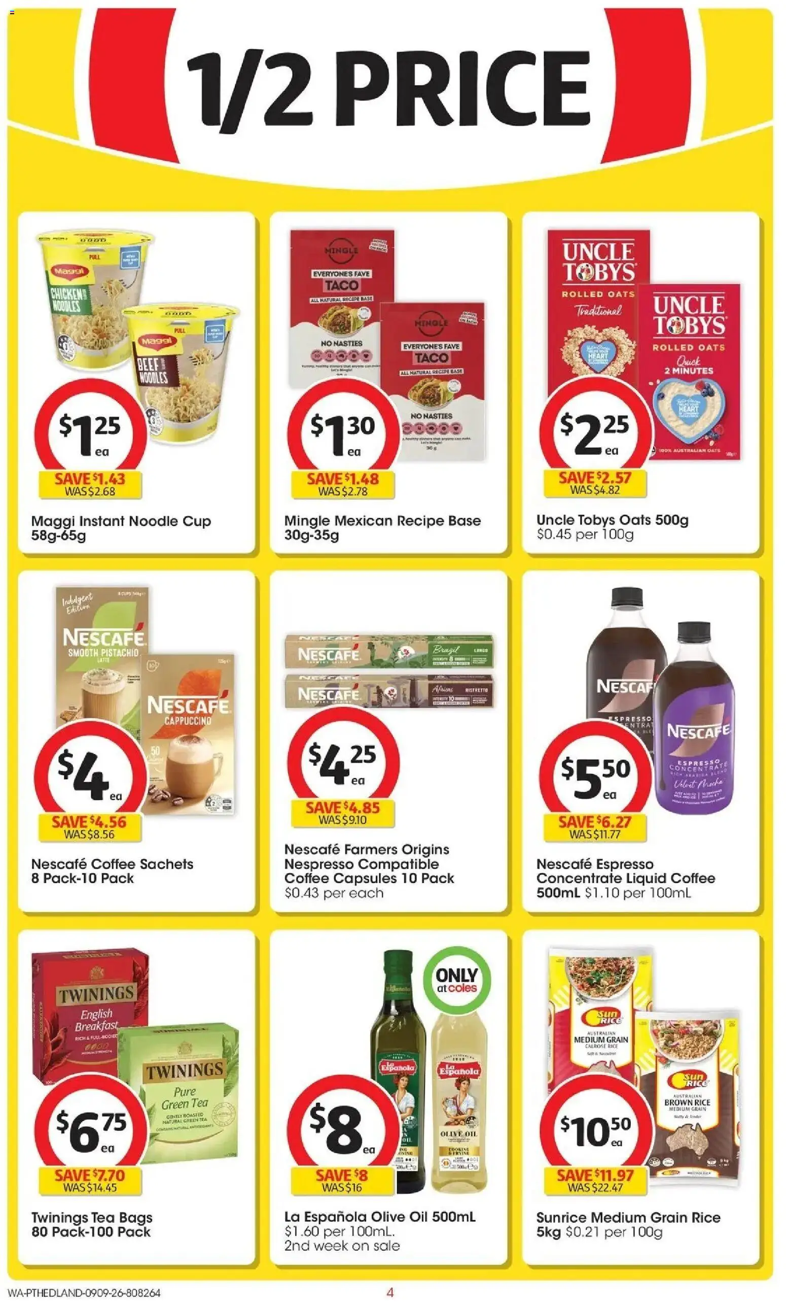 ﻿Coles catalogue valid from 09/09/2026 > Online Australia | Page: 4 | Products: Oil, Olive oil, Capsules, Date
