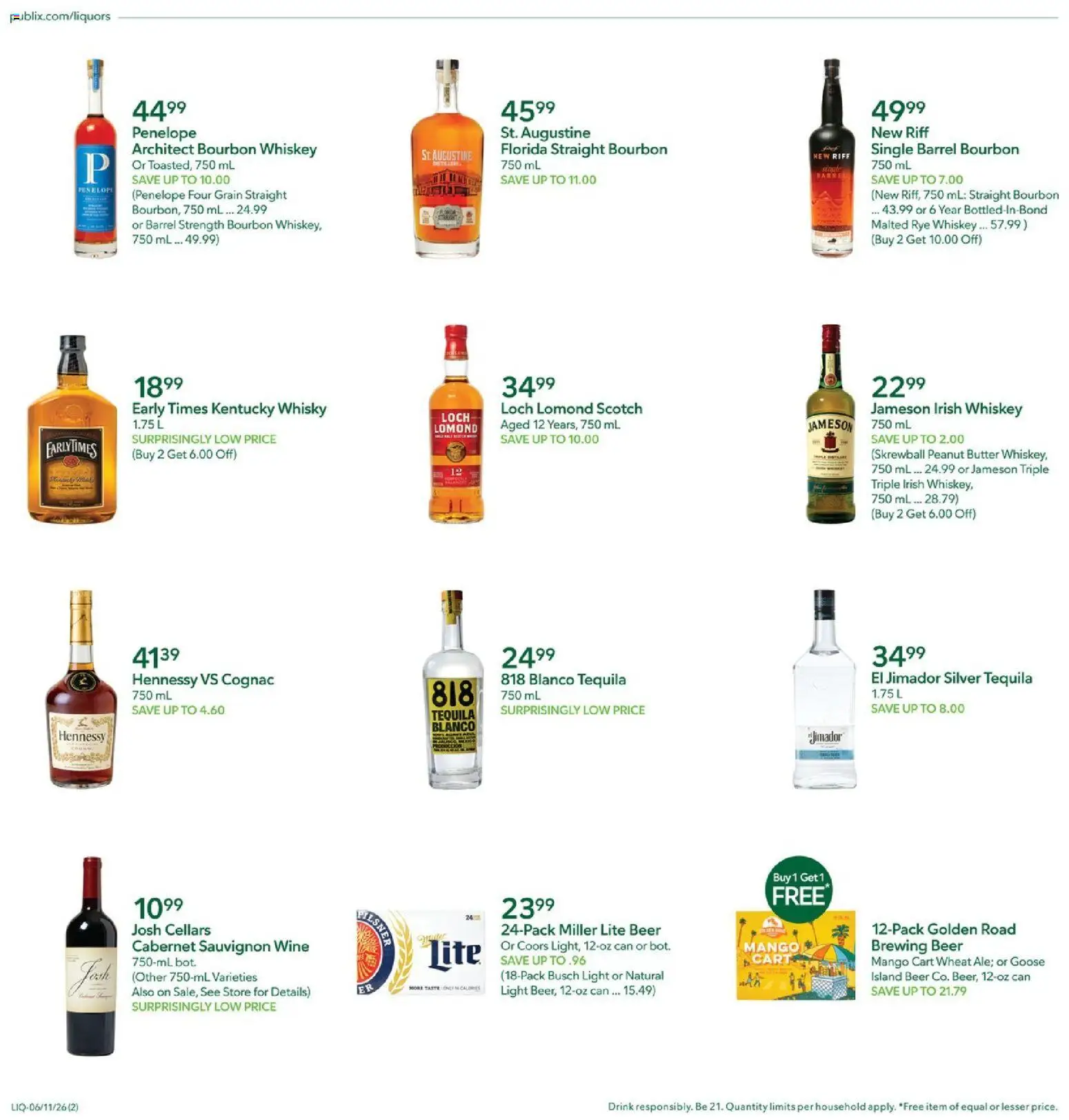 Publix Liquors - valid from 11.06.2026 | Page: 2 | Products: Butter, Wine, Bourbon, Whiskey