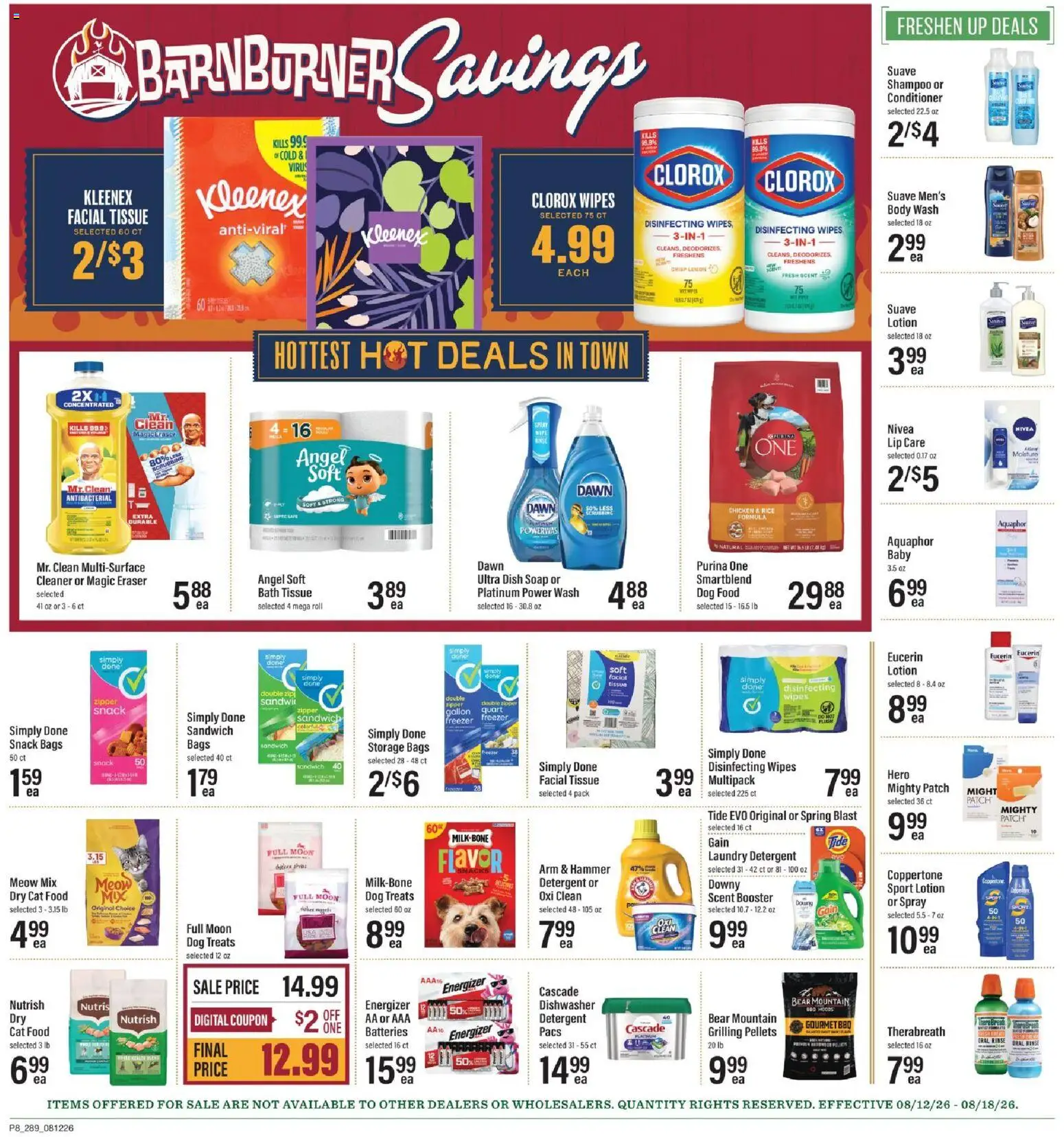 Lowes Foods Weekly Ad - valid from 08/12/2026 | Page: 13 | Products: Dog Food, Shampoo, Lemon, Dishwasher