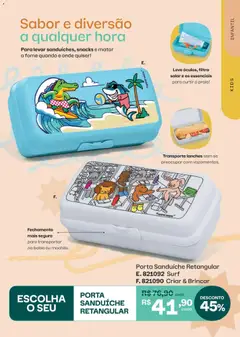 Tupperware catálogo Vitrine 09 - Pré-Visualização do folheto da loja Tupperware, válido de 01/09/2026 | Página: 55 | Produtos: Porta, Sanduíche, Filtro solar, Bolsa