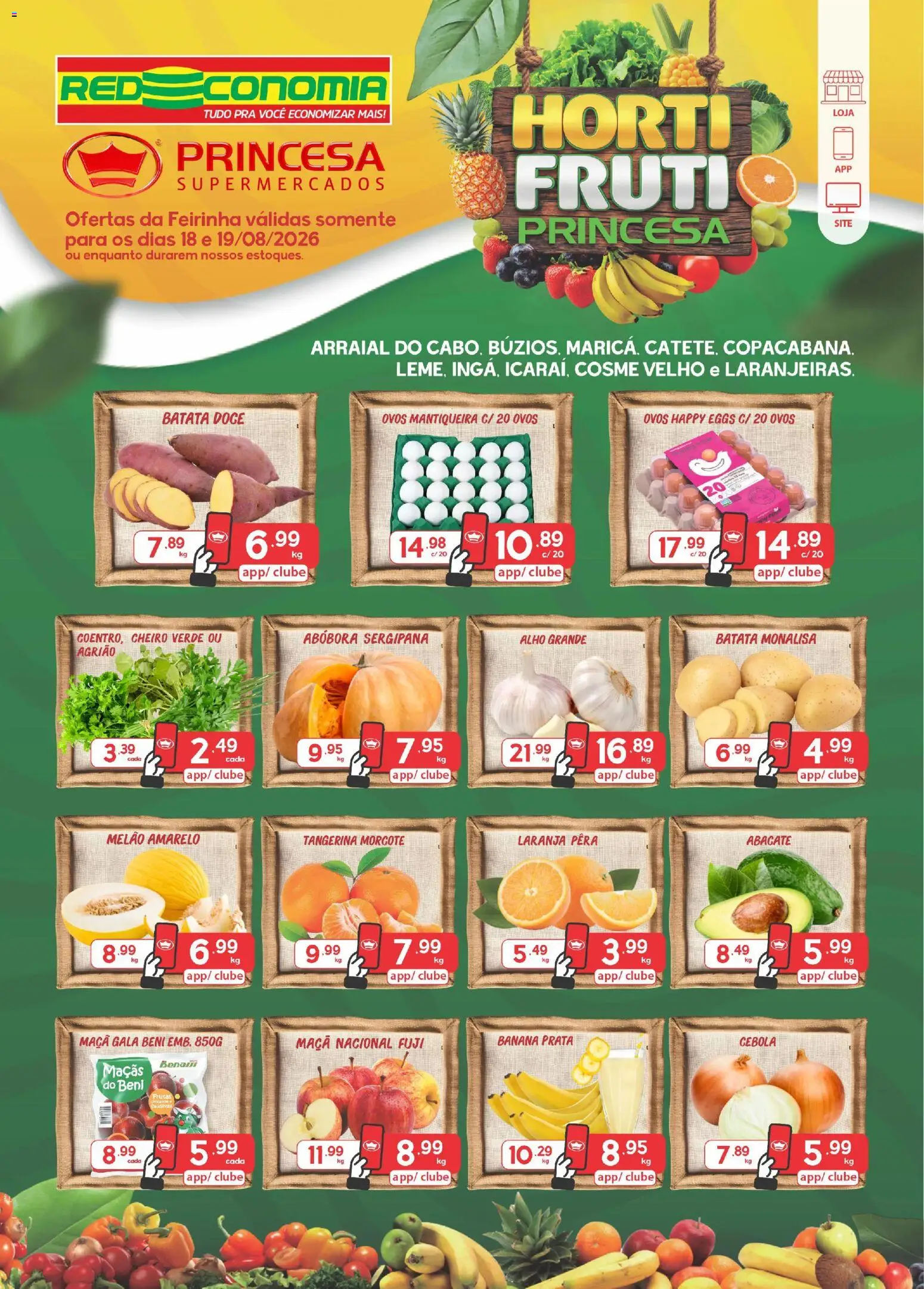 Princesa Folheto - válido de 18/08/2026 | Página: 1 | Produtos: Abóbora, Alho, Agrião, Doce