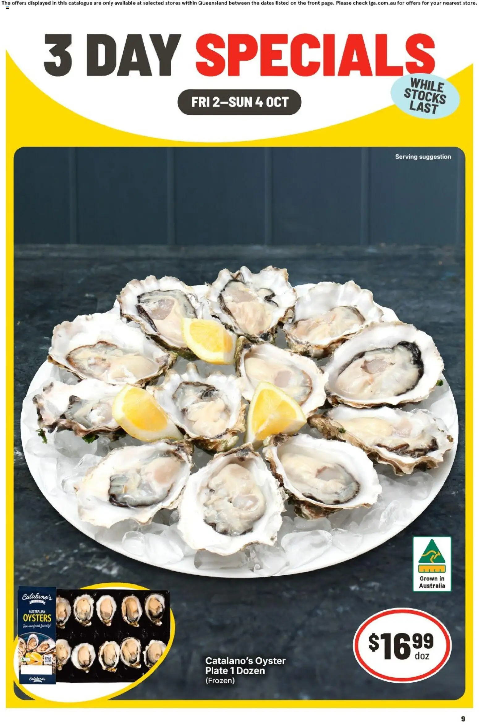 IGA catalogue - valid from 02/10/2026 | Page: 1 | Products: Oysters