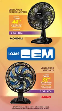 Lojas Cem - Ofertas atuais - Pré-Visualização do folheto da loja Lojas Cem, válido de 20.04.2026 | Página: 124 | Produtos: Ventilador, Carne