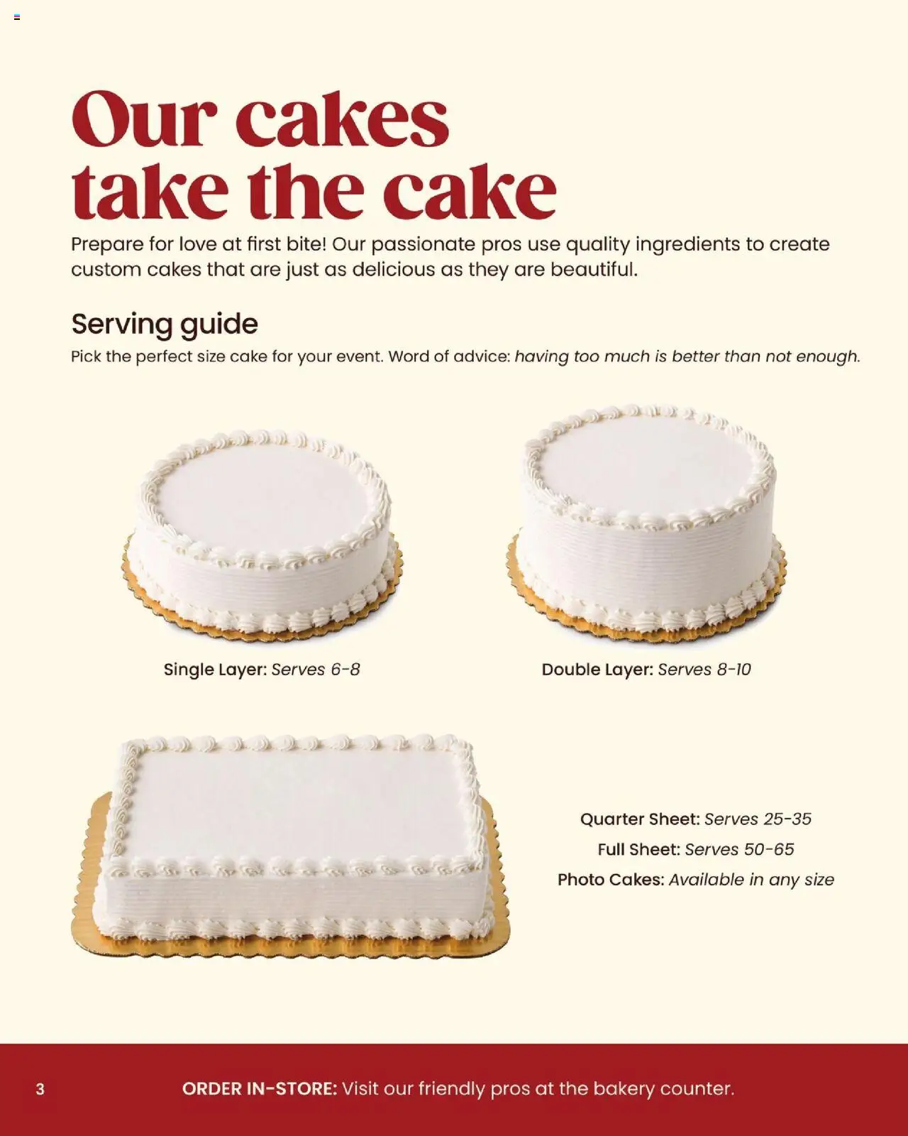 Acme Entertaining Guide - valid from 10/03/2025 | Page: 4 | Products: Bakery, Cake, Sheet