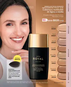 Vista previa de MAQUILLAJE FACIAL RADIANTE AMPLIO ESPECTRO *FPS 20 / 30 ML, Cobertura moldeable de ligera a media. Ayuda a disimular imperfecciones, finas lineas y arrugas., nuevo folleto de la tienda, válido en México a partir del 01/10/2026 | Página: 83