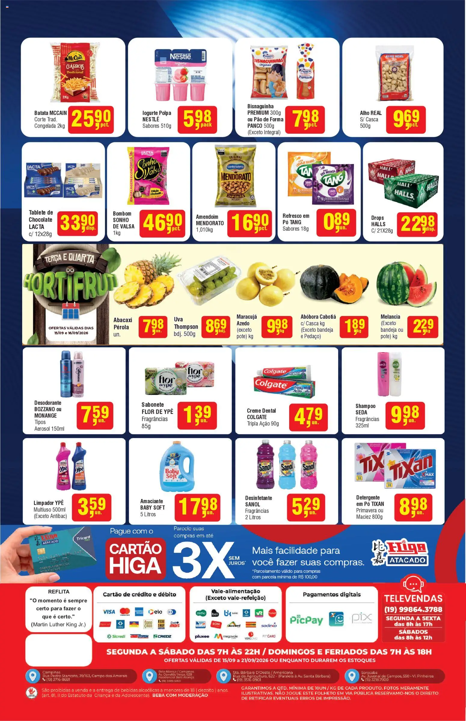 Higa Atacado Folheto - válido de 15/09/2026 | Página: 2 | Produtos: Shampoo, Desodorante, Bebidas, Pão de forma