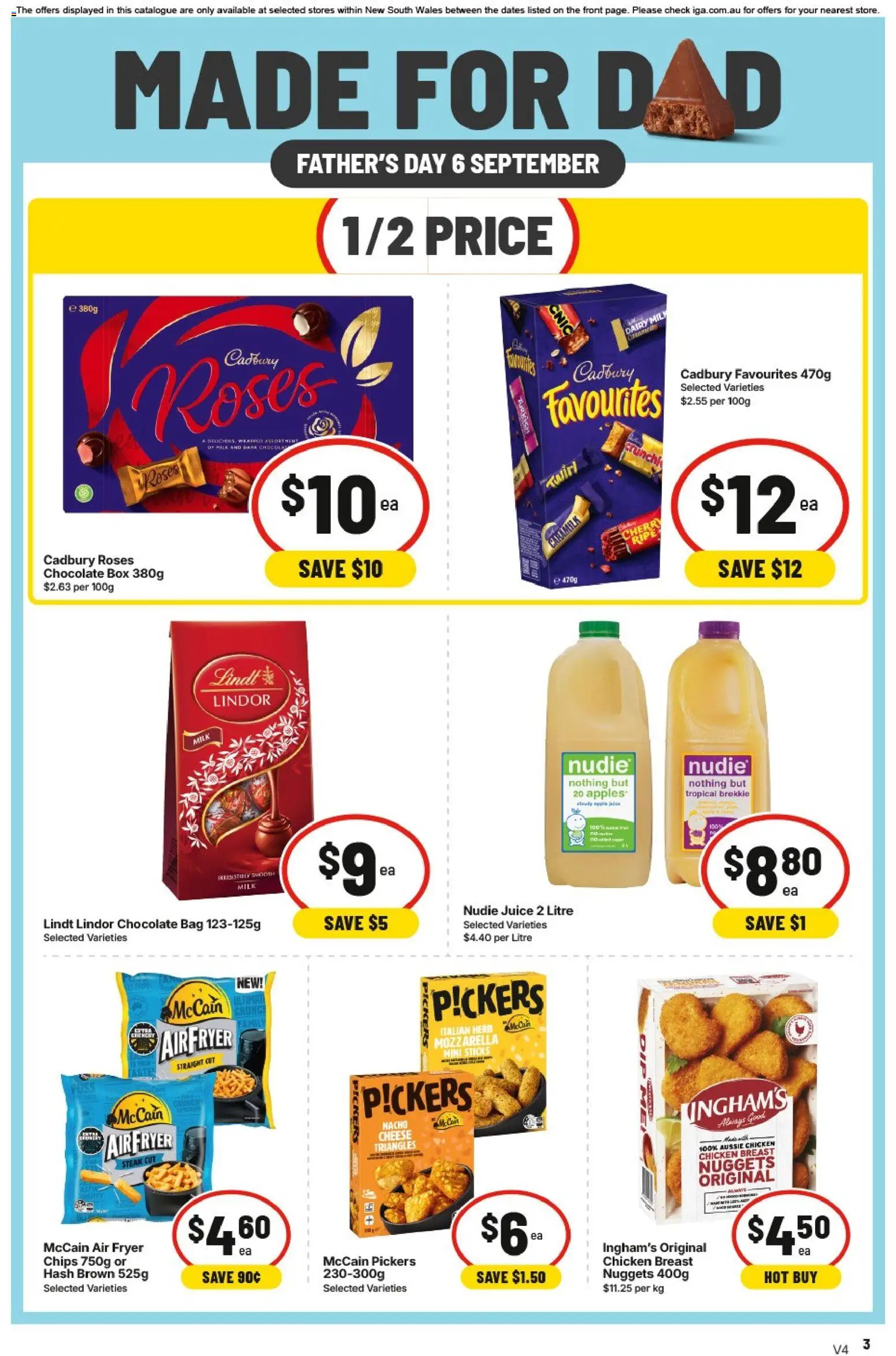 IGA catalogue - valid from 26/08/2026 | Page: 3 | Products: Milk, Chicken, Chicken breast, Lindt