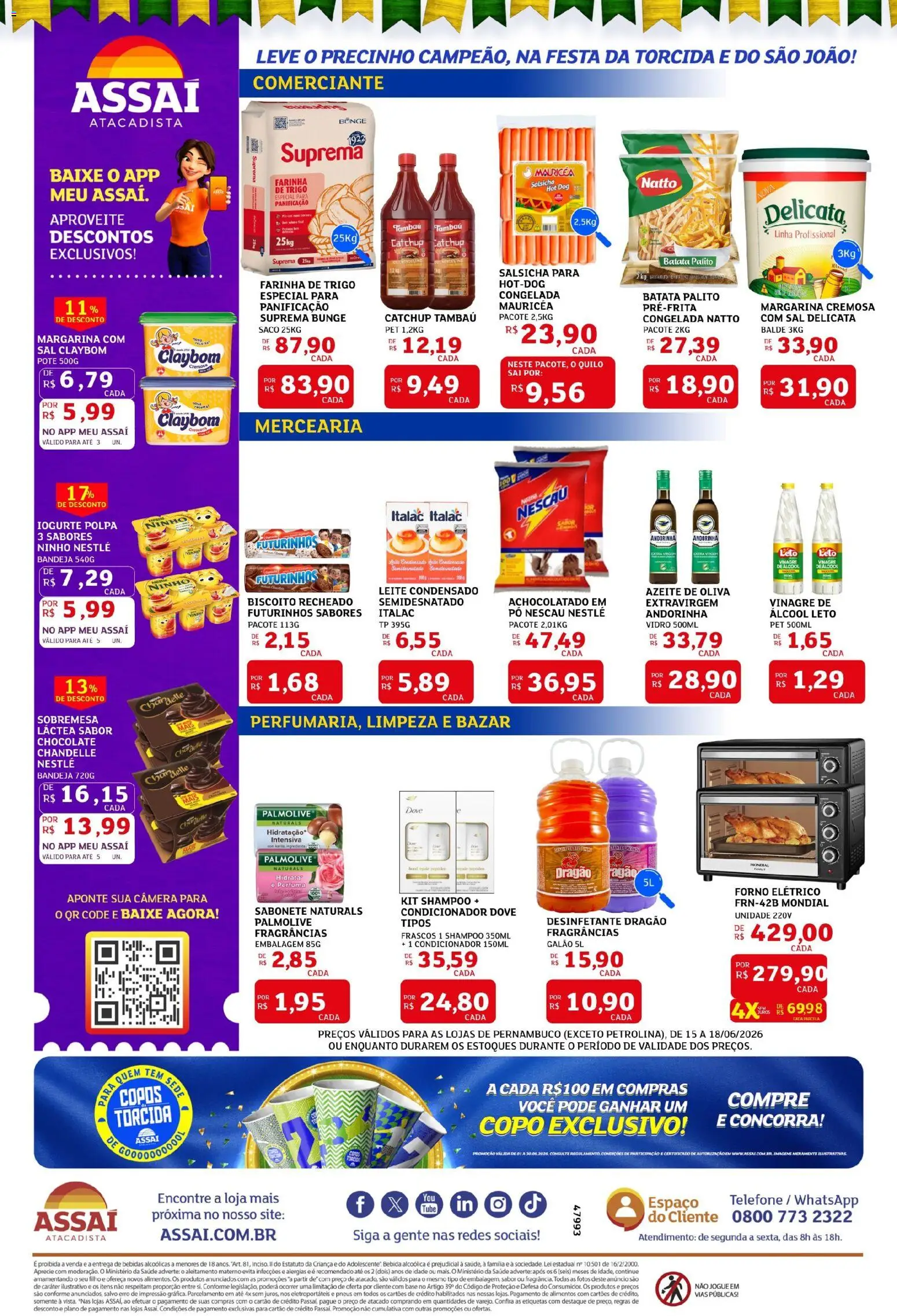 Assaí Atacadista Folheto - válido de 15.06.2026 | Página: 2 | Produtos: Nescau, Telefone, Copos, Desinfetante
