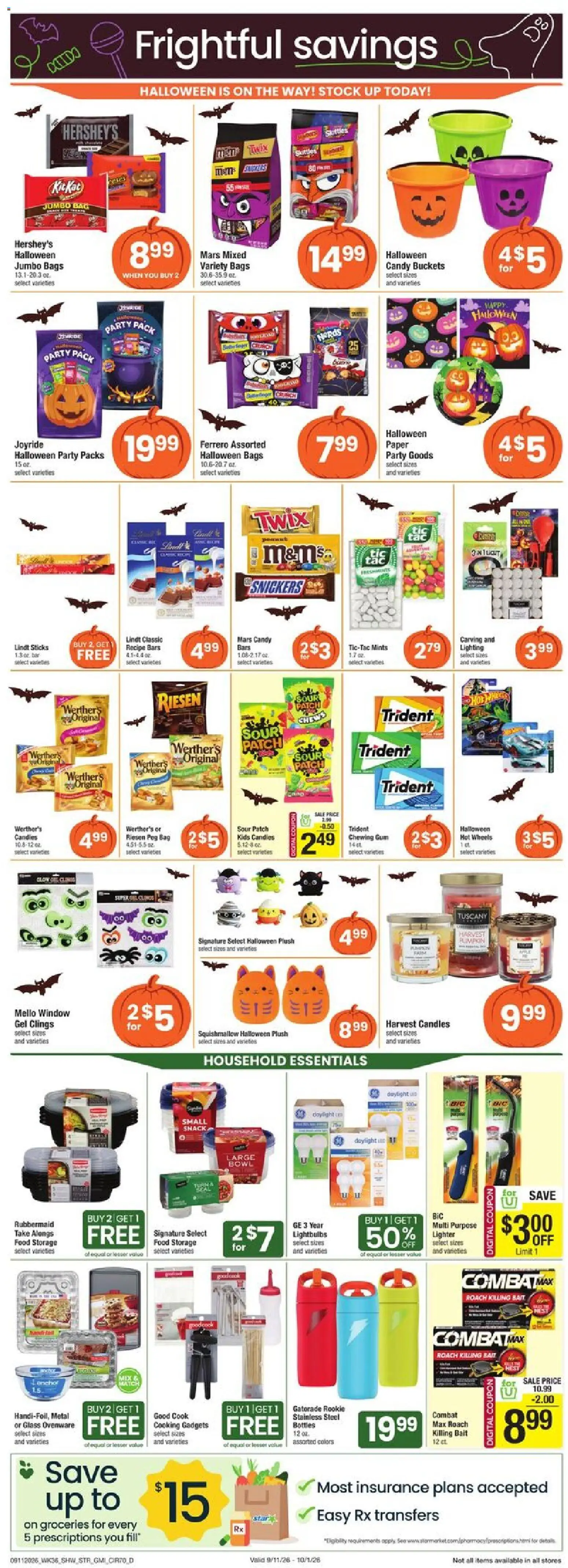 Star Market Weekly Ad - valid from 09/11/2026 | Page: 5 | Products: Candies, Lighter, Snickers, Bait