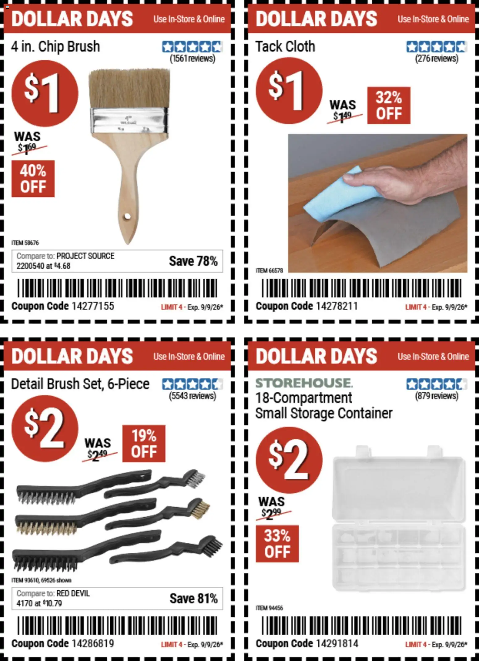Harbor Freight Dollar Days - valid from 08/27/2026 | Page: 5 | Products: Brush