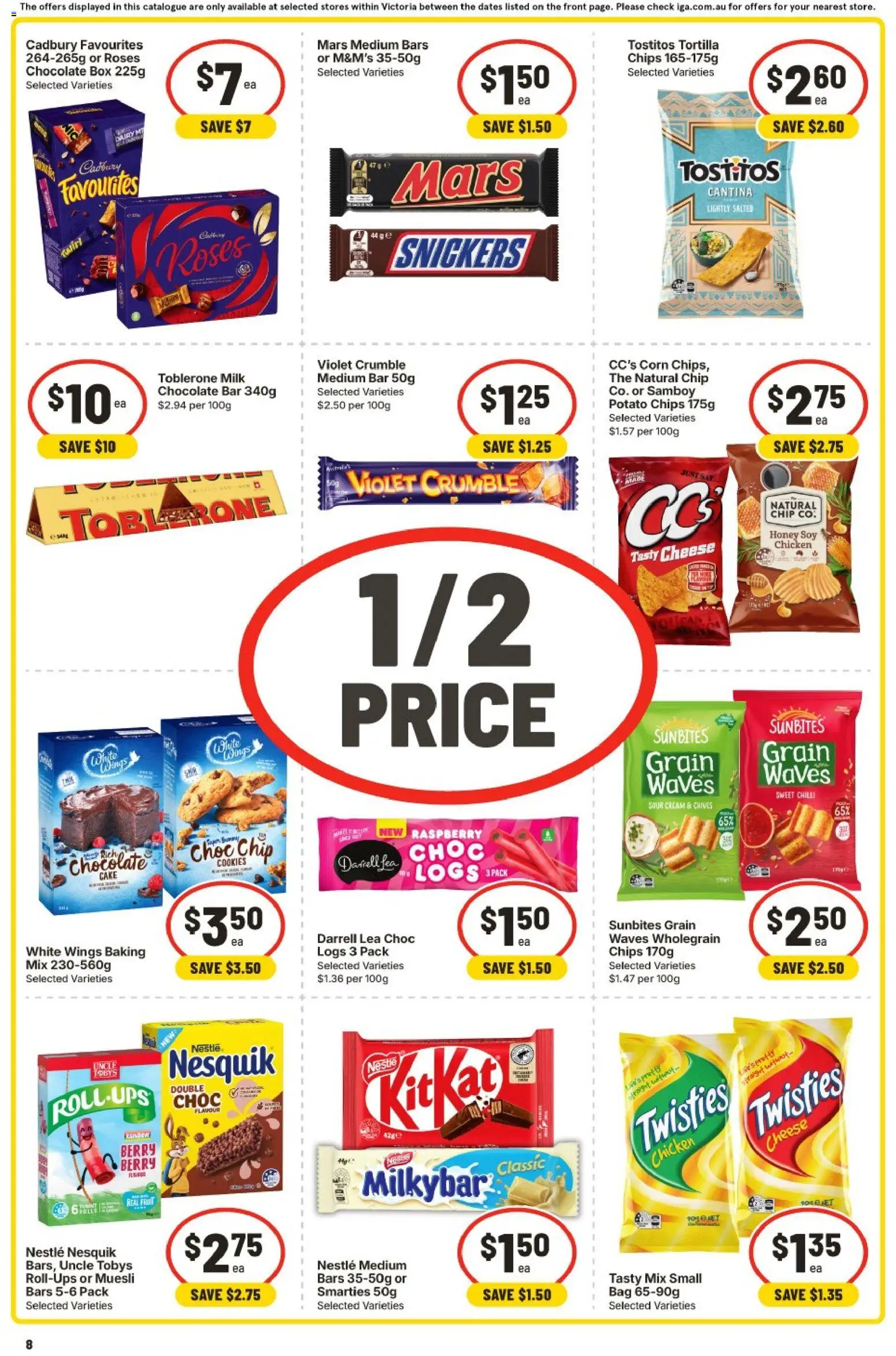 IGA catalogue - valid from 08/07/2026 | Page: 8 | Products: Chocolate, Honey, Chicken, Sour cream