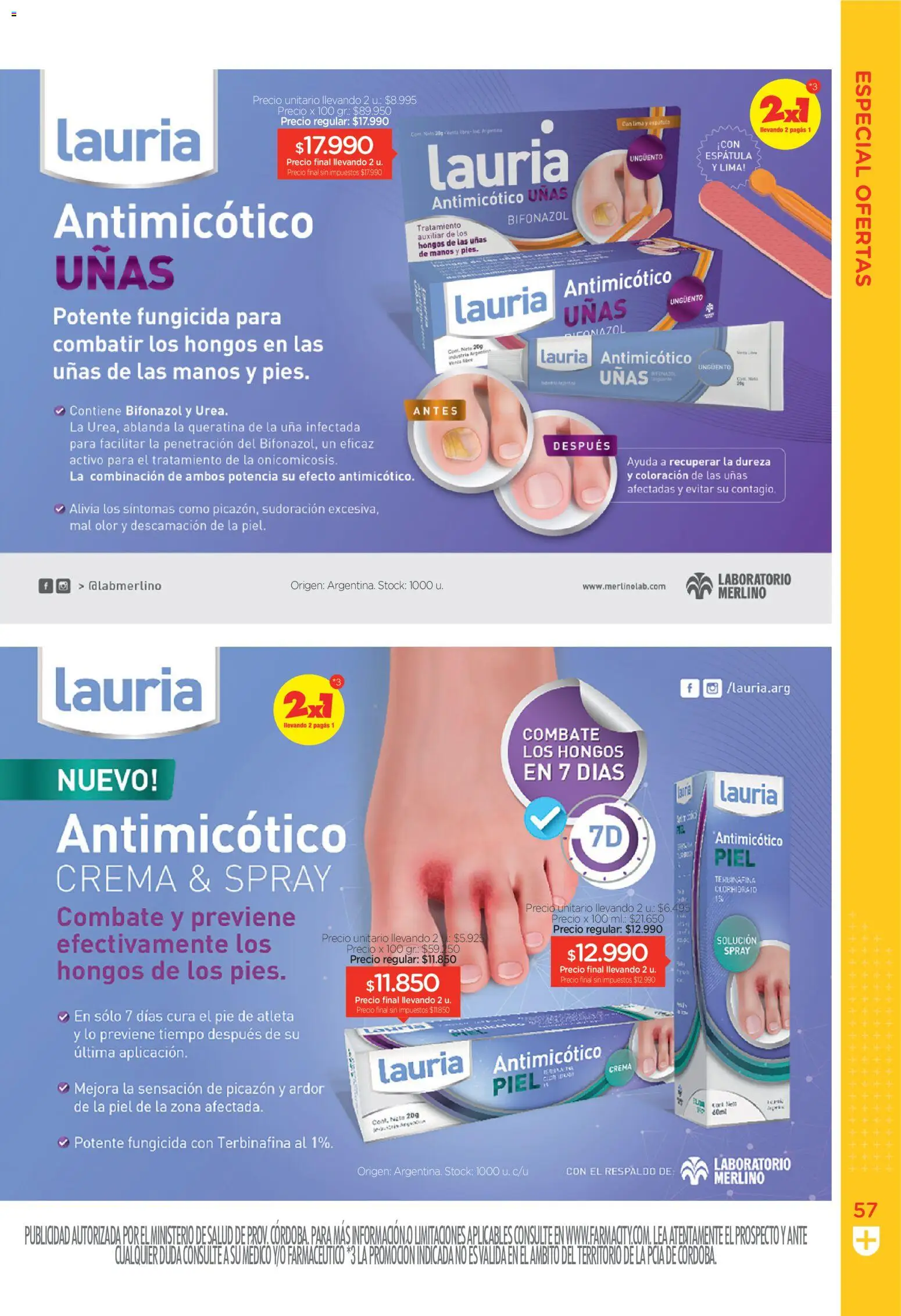 Farmacity catálogo │ válido desde el 02.06.2026 | Página: 57 | Productos: Lima, Espatula, Hongos, Crema