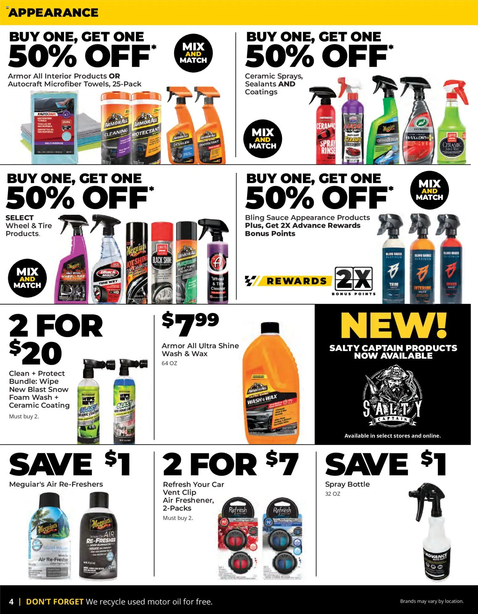 Advance Auto Parts Weekly Ad - valid from 09/13/2026 | Page: 4 | Products: Oil, Sauce, Salt, Motor Oil