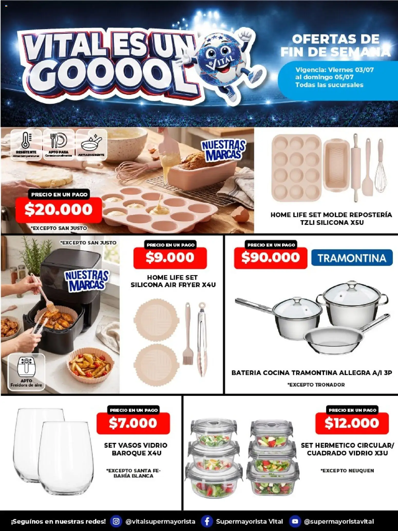Vital ofertas │ válido desde el 03/07/2026 | Página: 3 | Productos: Cocina, Freidora, Batería, Vasos