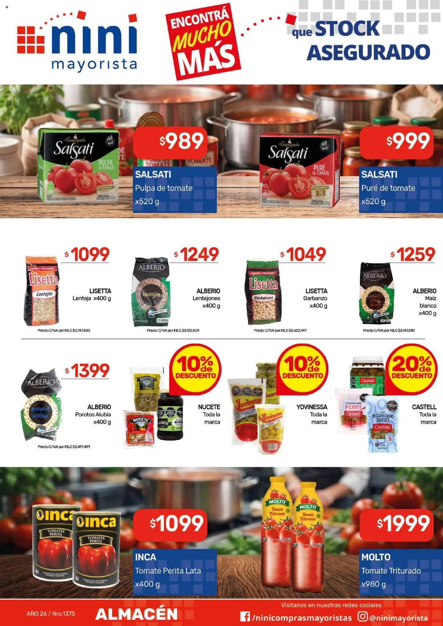 NINI Mayorista catálogo │ válido desde el 31/08/2026 | Página: 28 | Productos: Legumbres, Aceitunas, Maiz, Puré