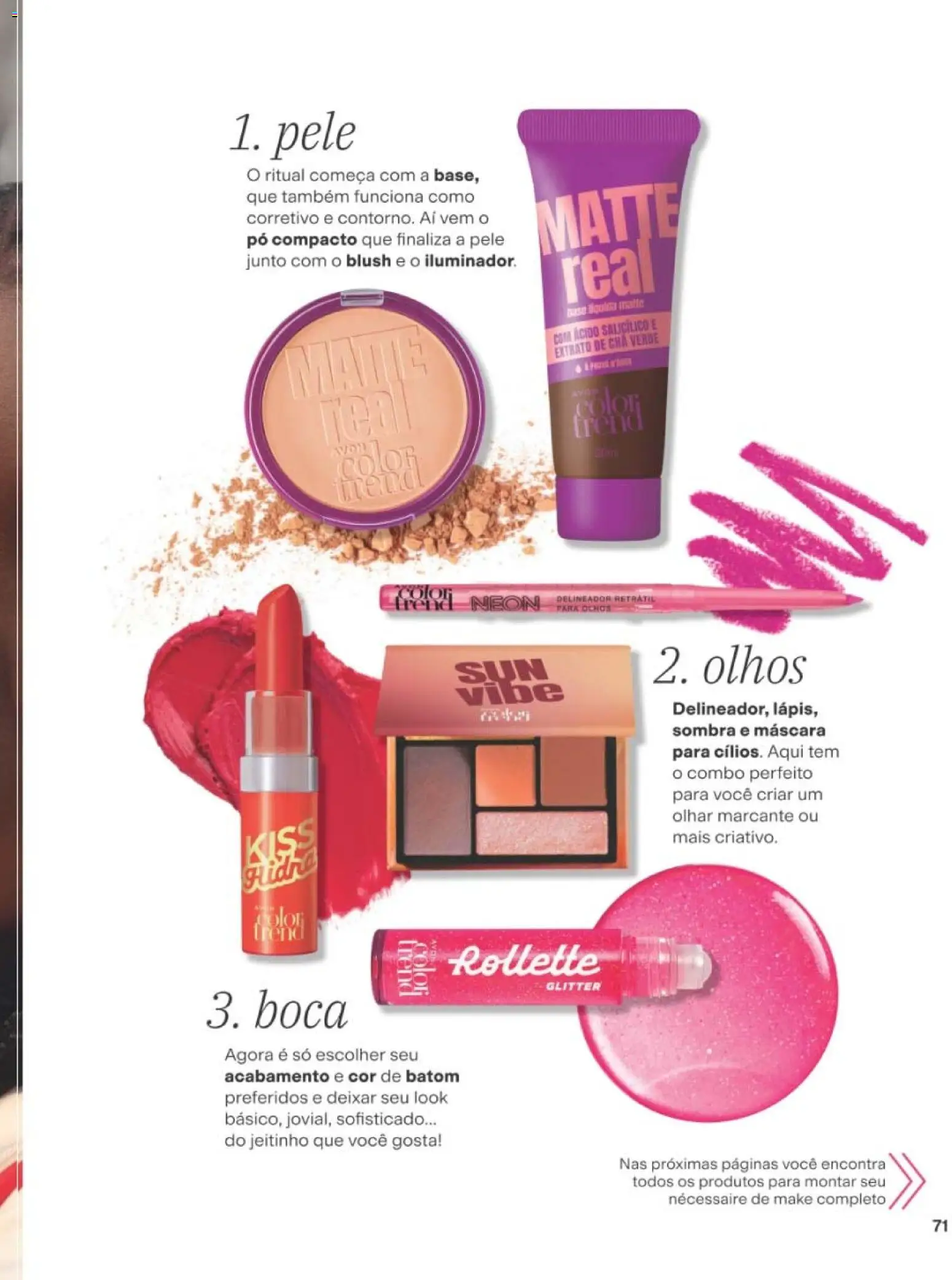 Avon Folheto - válido de 10/08/2026 | Página: 71 | Produtos: Pó compacto, Delineador, Batom, Base