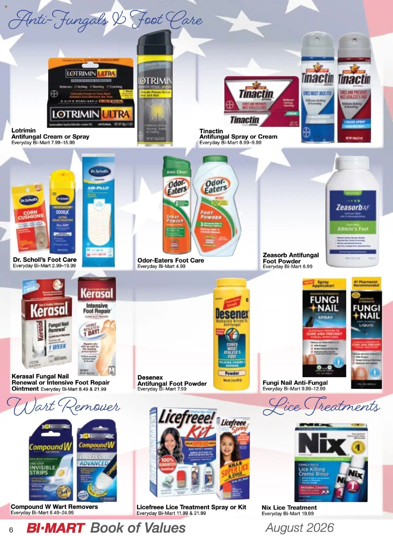 Bi-Mart August Health & Beauty Book of Values - valid from 08/01/2026 | Page: 6 | Products: Corn, Nail, Powder, Cream