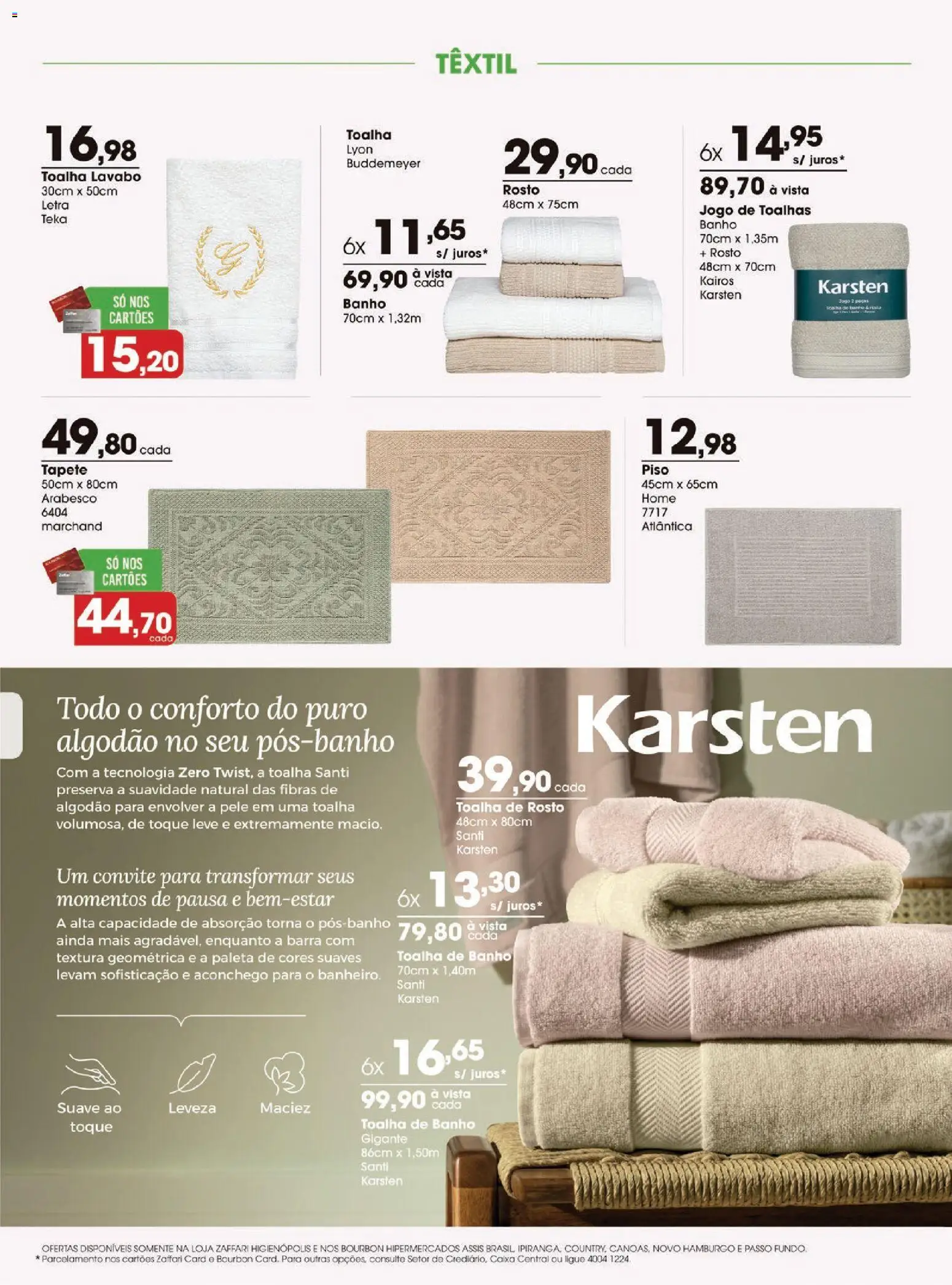 Zaffari Folheto - válido de 01/10/2026 | Página: 5 | Produtos: Caixa, Tapete, Toalha de banho, Algodão