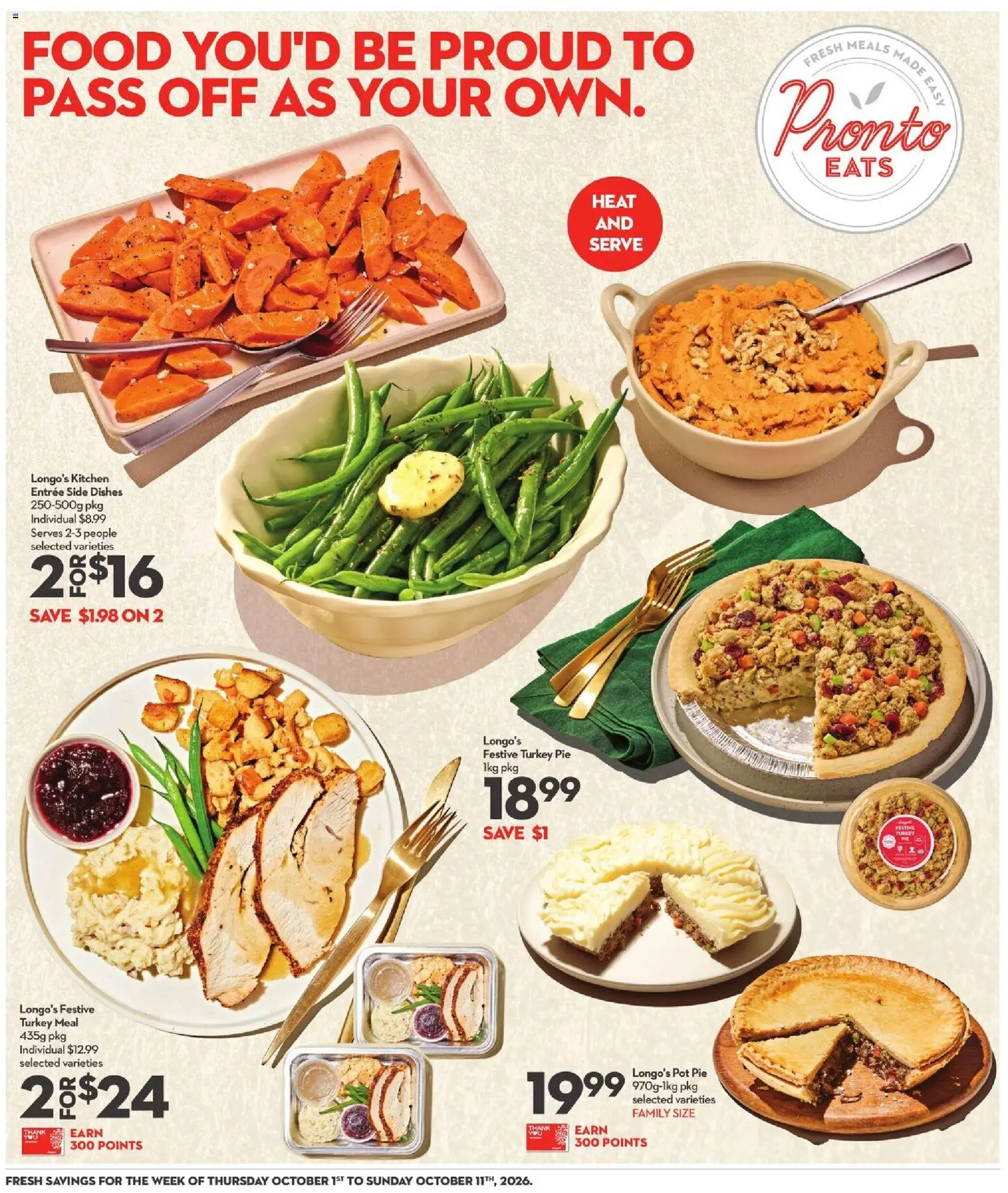 Longo's flyer valid from Oct 1, 2026 | Page: 23 | Products: Turkey, Dishes, Food