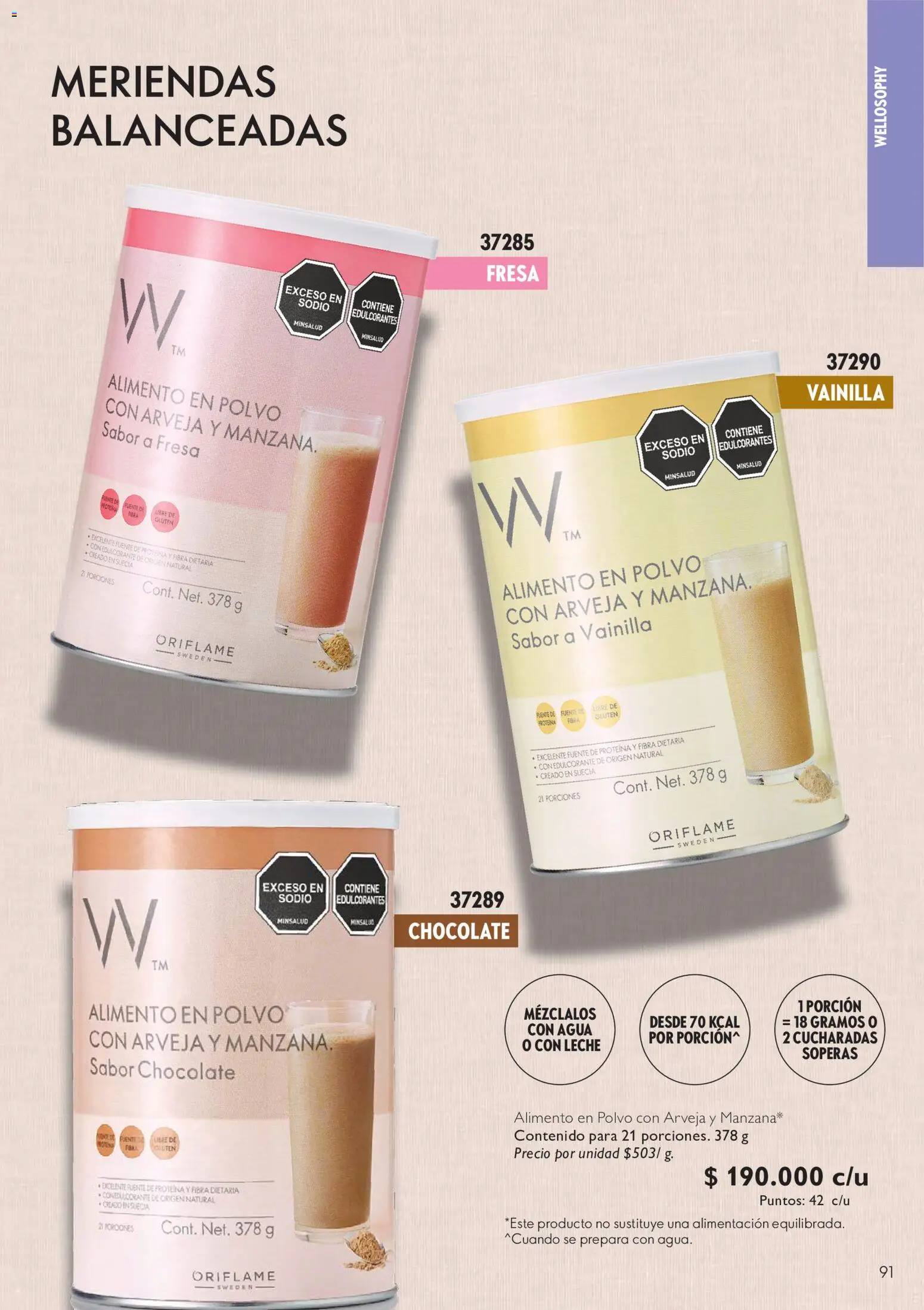 Oriflame revista - valida desde el 01/08/2026 | Página: 91 | Productos: Fresa, Polvo, Leche, Chocolate