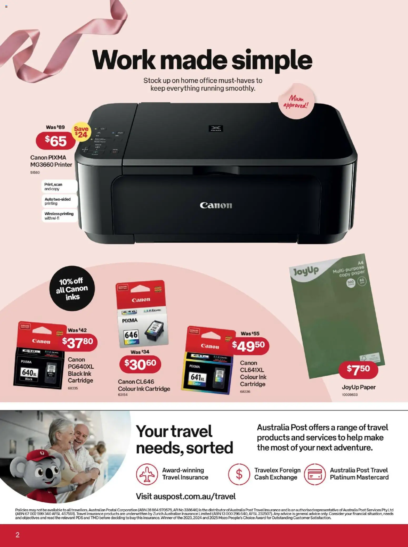 Australia Post catalogue - valid from 08.04.2026 | Page: 2 | Products: Printer, Multipurpose