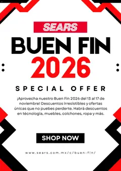 Vista previa de Sears Buen Fin, nuevo folleto de la tienda, válido en México a partir del 30/10/2026