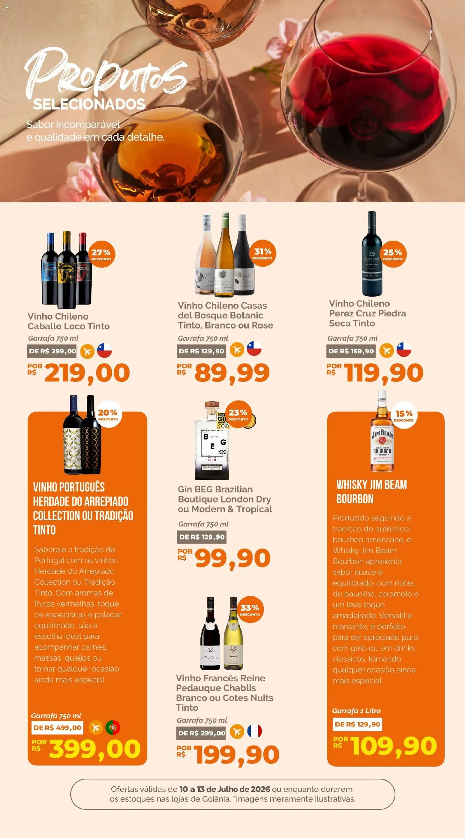 Oba Hortifruti Folheto - válido de 10/07/2026 | Página: 8 | Produtos: Whisky, Vinho, Bourbon, Gin
