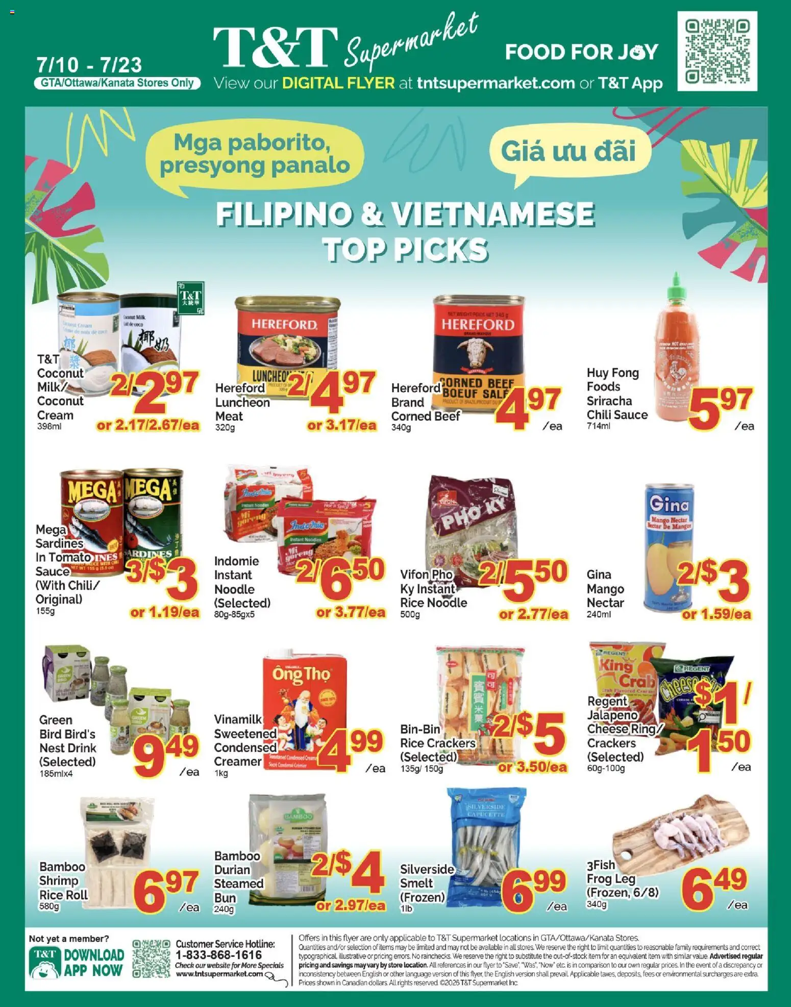 T&T Supermarket flyer valid from Jul 10, 2026 | Page: 1 | Products: Beef, Cream, Milk, Cheese
