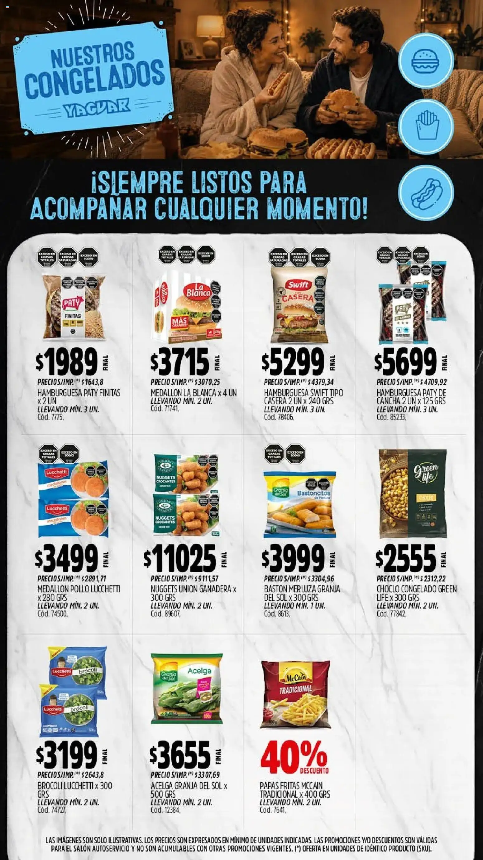 Yaguar - Oferta Semanal San Juan │ válido desde el 28/09/2026 | Página: 9 | Productos: Pollo, Acelga, Hamburguesa, Papas