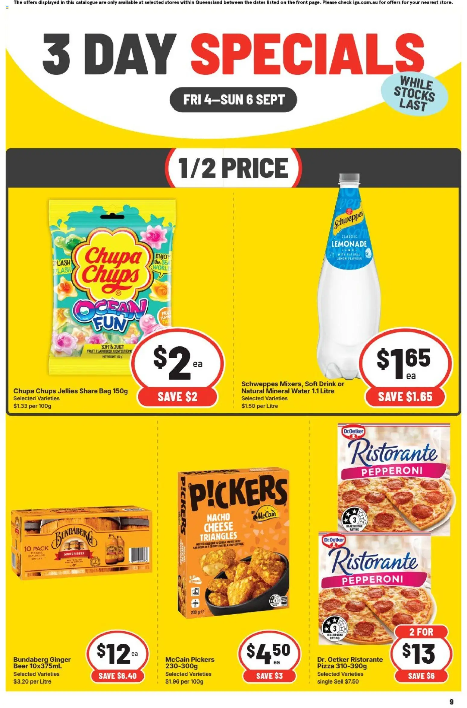 IGA catalogue - valid from 04/09/2026 | Page: 3 | Products: Beer, Mineral water, Water, Lemonade
