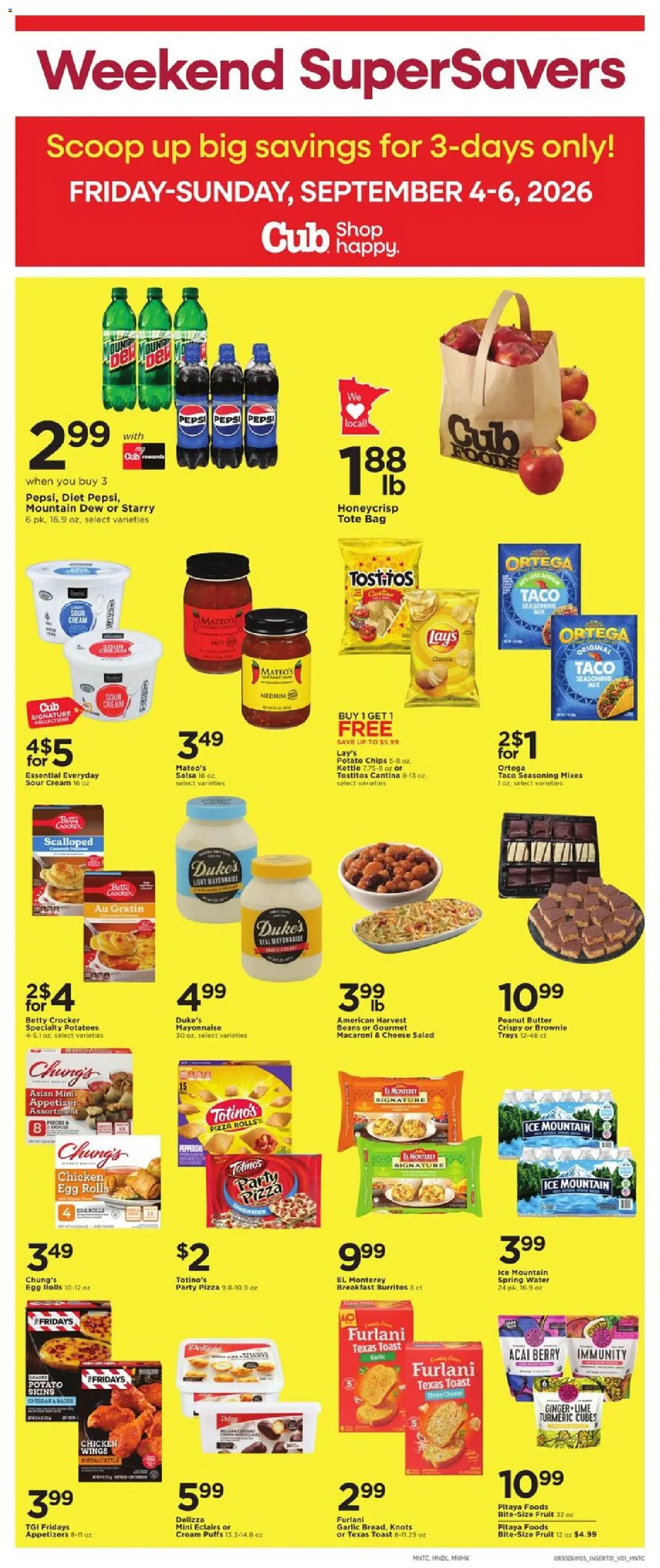 Cub Foods Weekly Ad - valid from 08/30/2026 | Page: 5 | Products: Potato chips, Mayonnaise, Peanut butter, Bag