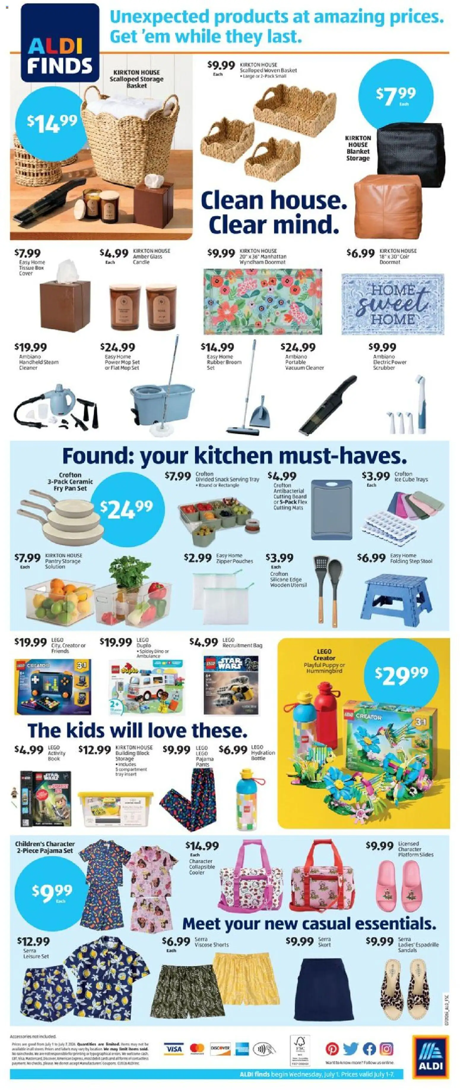 Aldi Weekly Ad - valid from 07/01/2026 | Page: 2 | Products: Blanket, Vacuum, Pants, Sandals