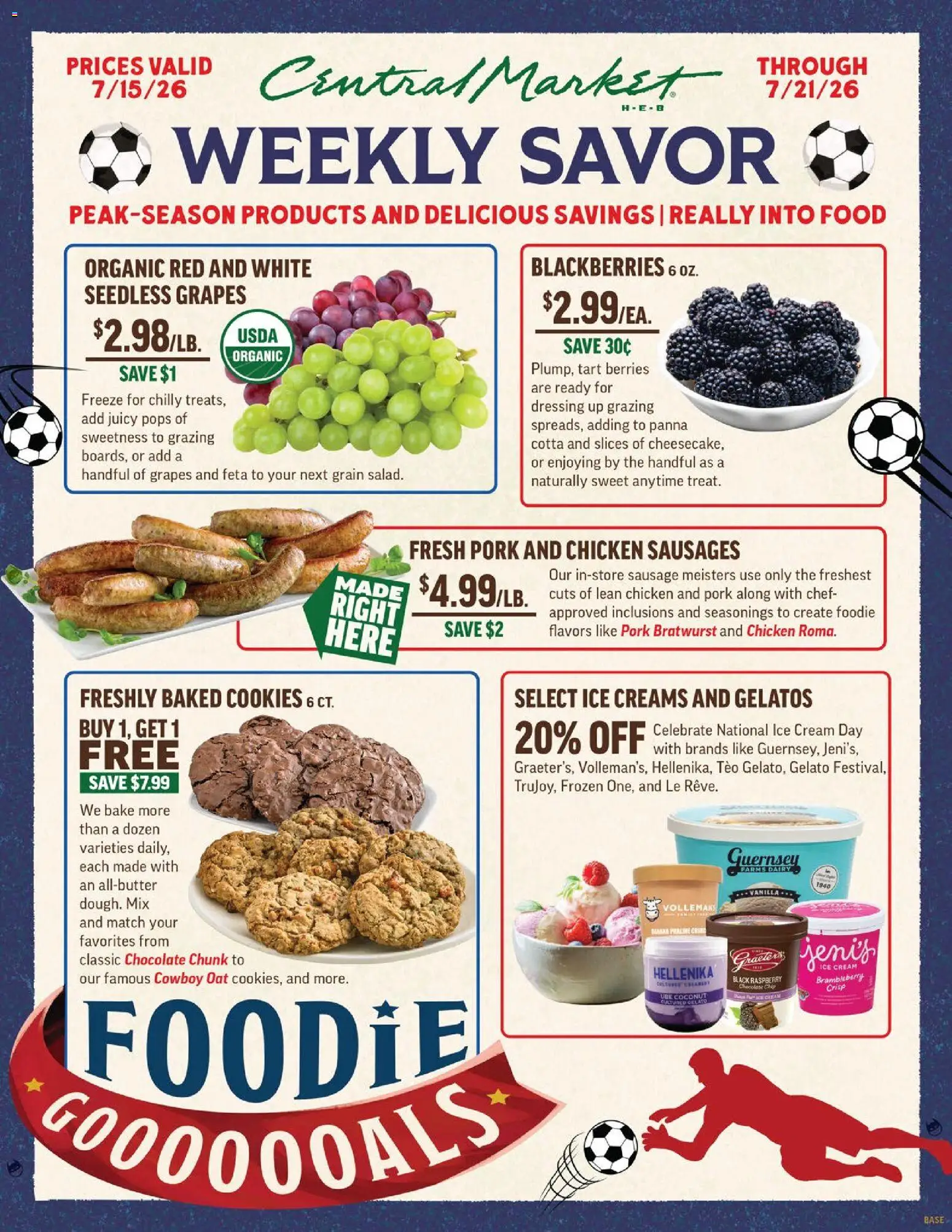 Central Market Weekly Ad - valid from 07/15/2026 | Page: 1 | Products: Chocolate, Cream, Cookies, Raspberry