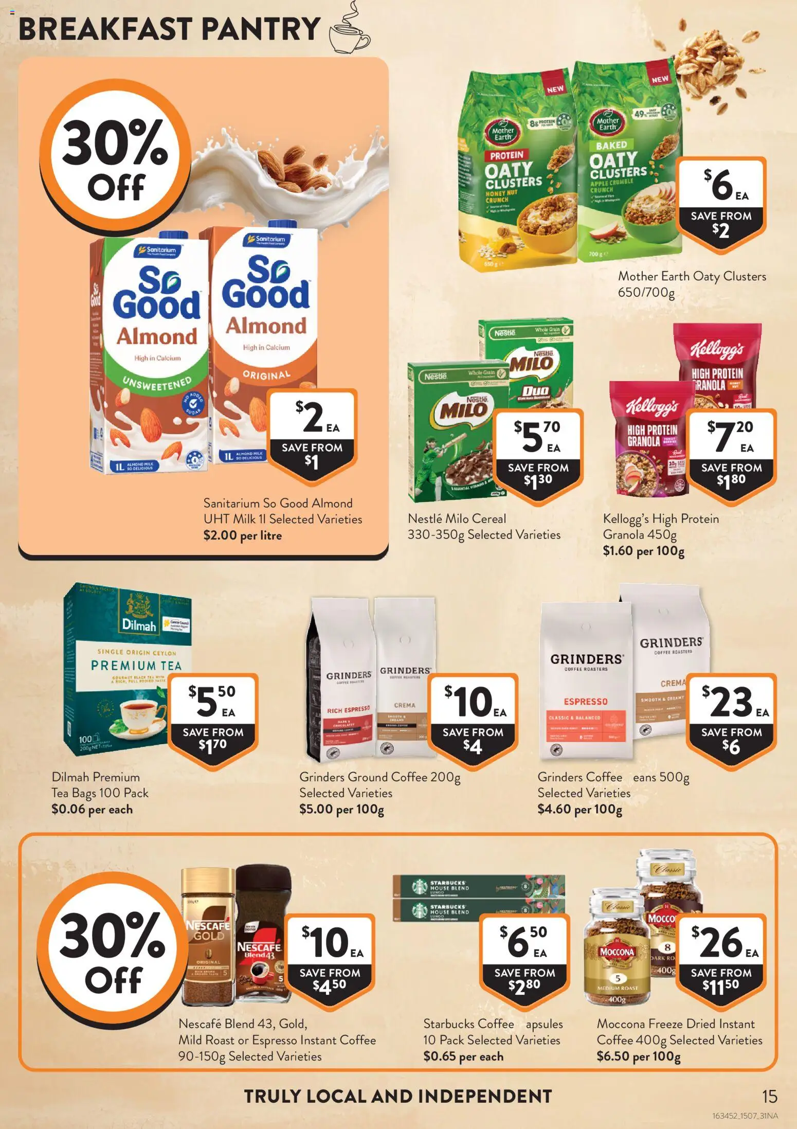 Foodworks catalogue - valid from 15/07/2026 | Page: 15 | Products: Milk, Coffee, Ground coffee, Nescafe
