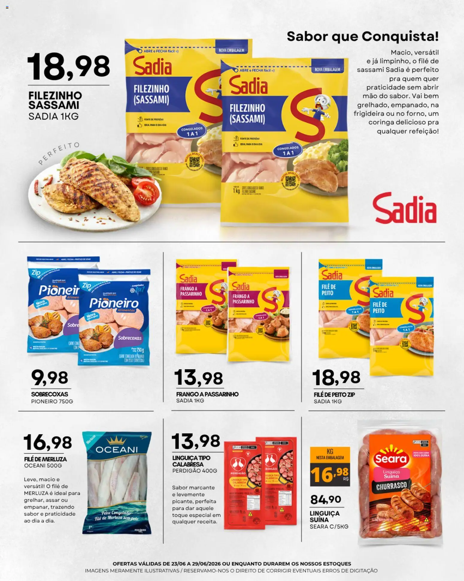 Mercadão Atacadista Folheto - válido de 23/06/2026 | Página: 2 | Produtos: Frigideira, Peixe, Carne, Frango