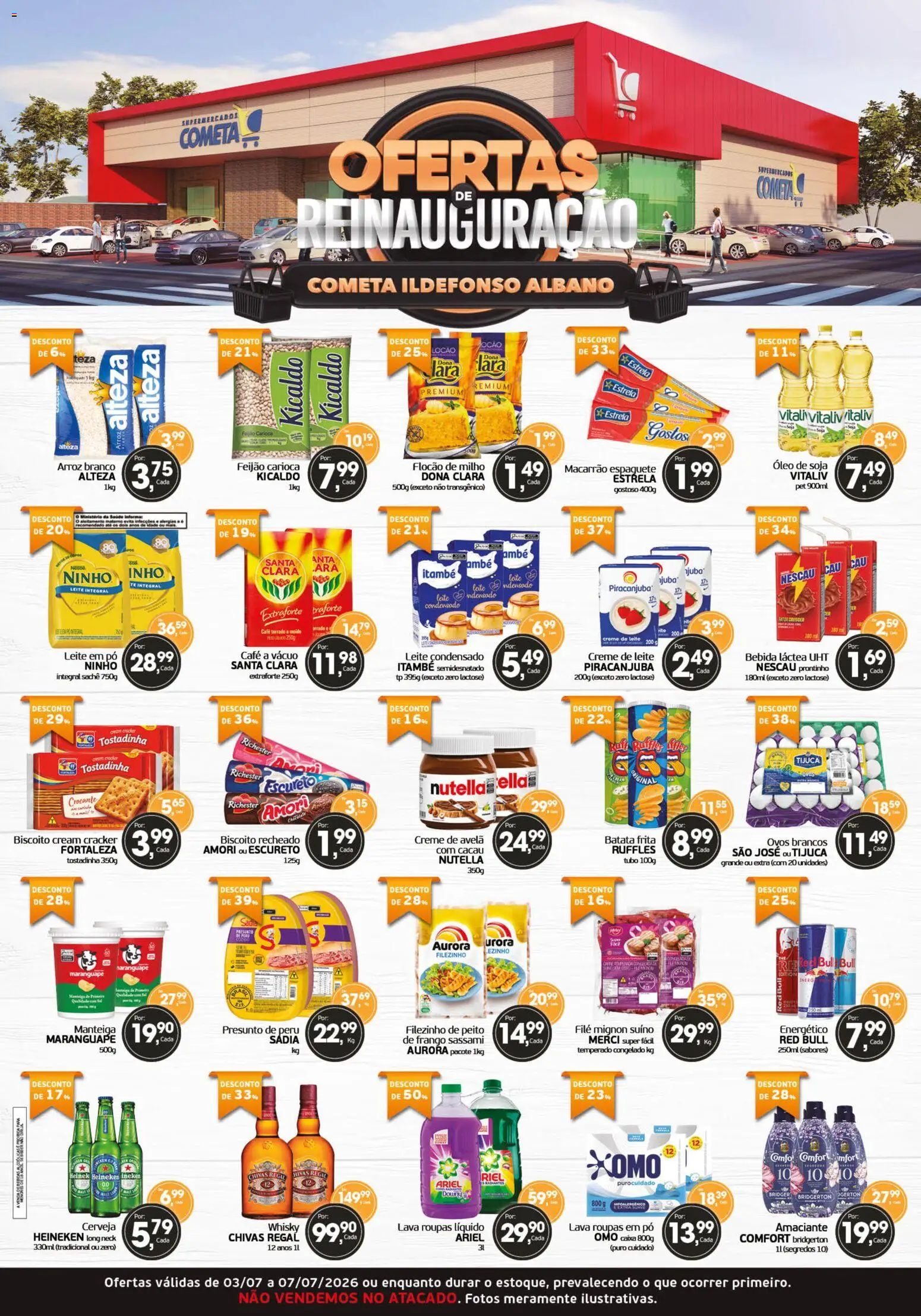 Cometa Supermercados Folheto - válido de 03/07/2026 | Página: 1 | Produtos: Café, Bebida, Frango, Batata frita