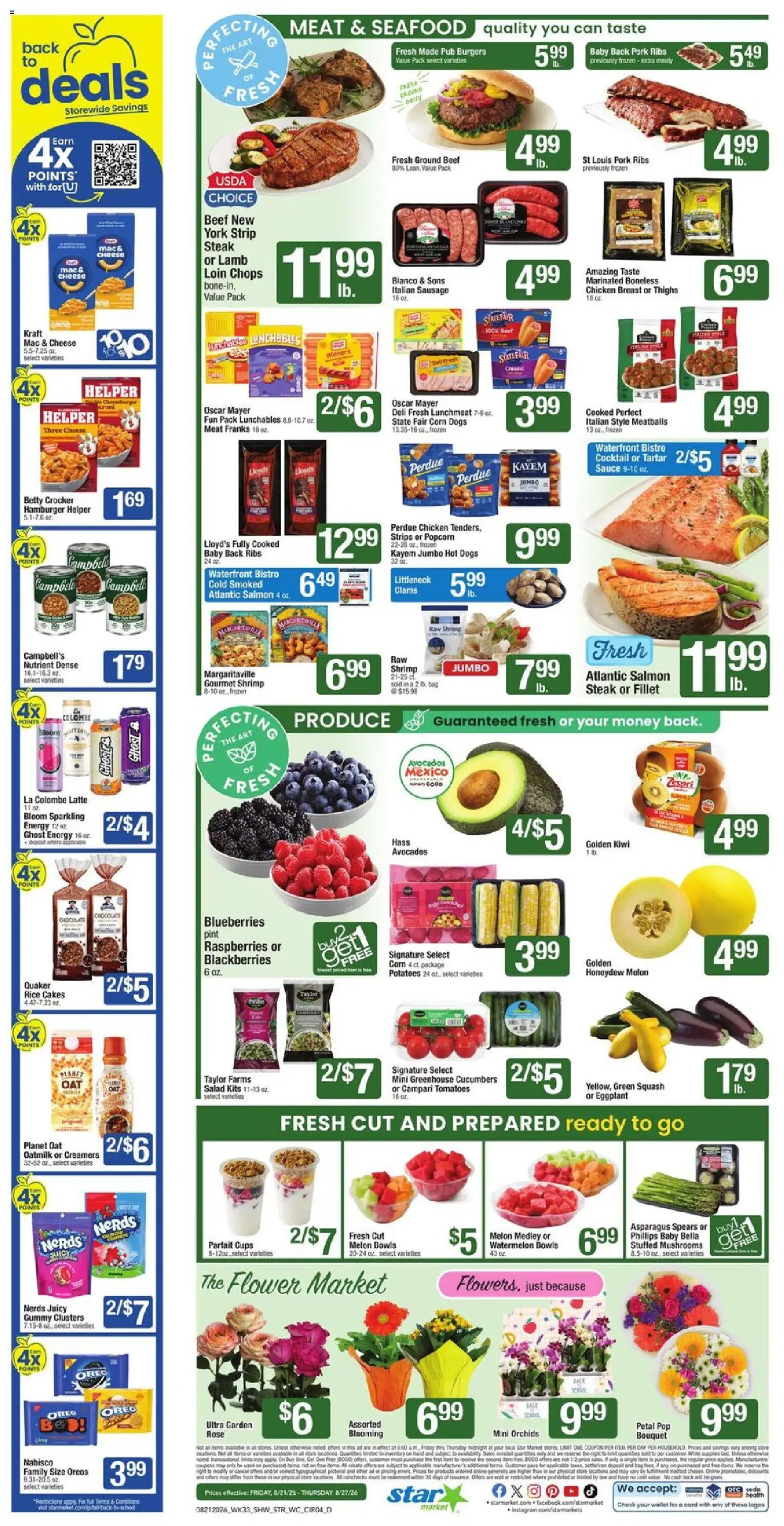 Star Market Weekly Ad - valid from 08/21/2026 | Page: 4 | Products: Meat, Tartar sauce, Potatoes, Watermelon