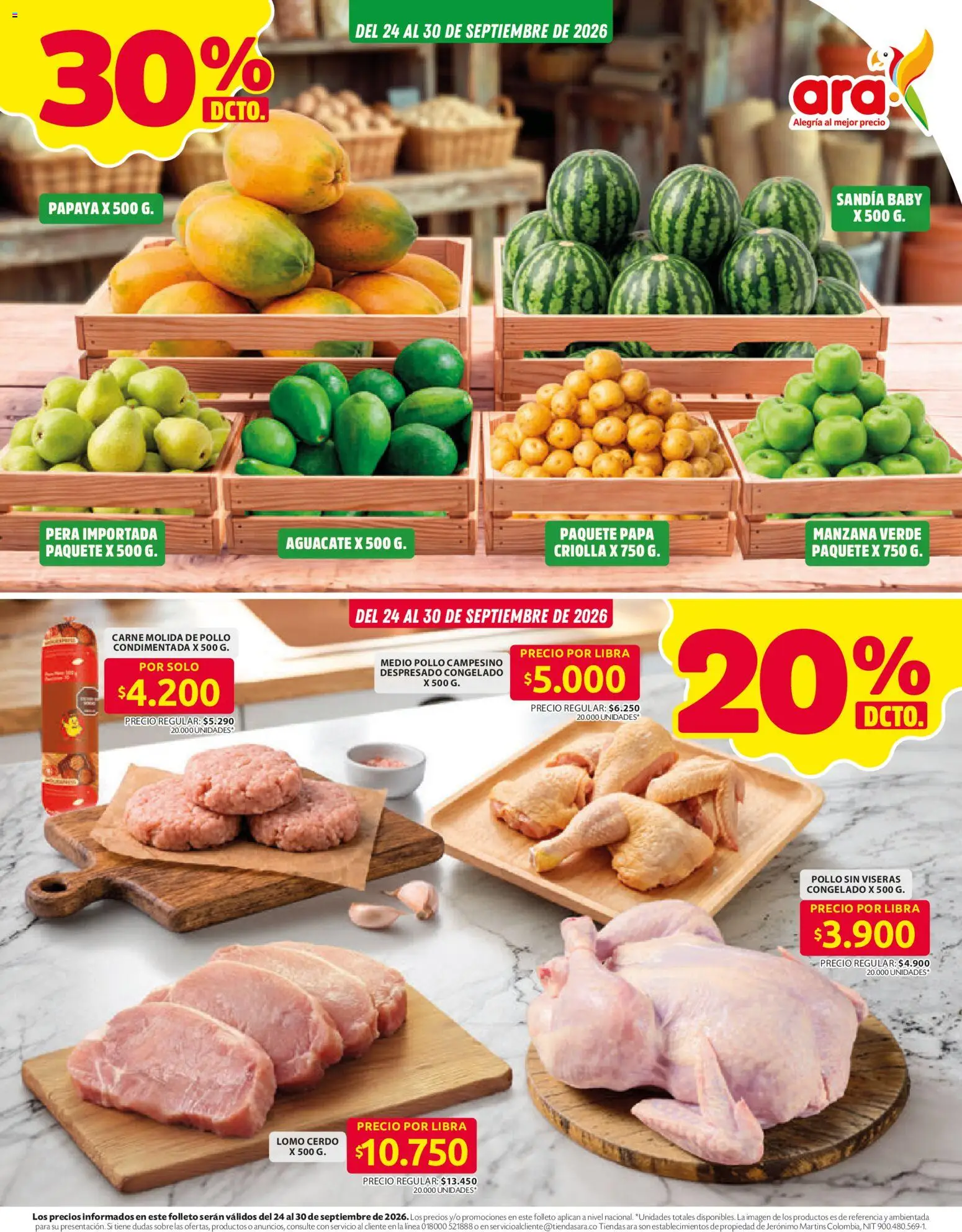 Ara revista - valida desde el 24/08/2026 | Página: 2 | Productos: Aguacate, Pollo, Sandía, Sobre