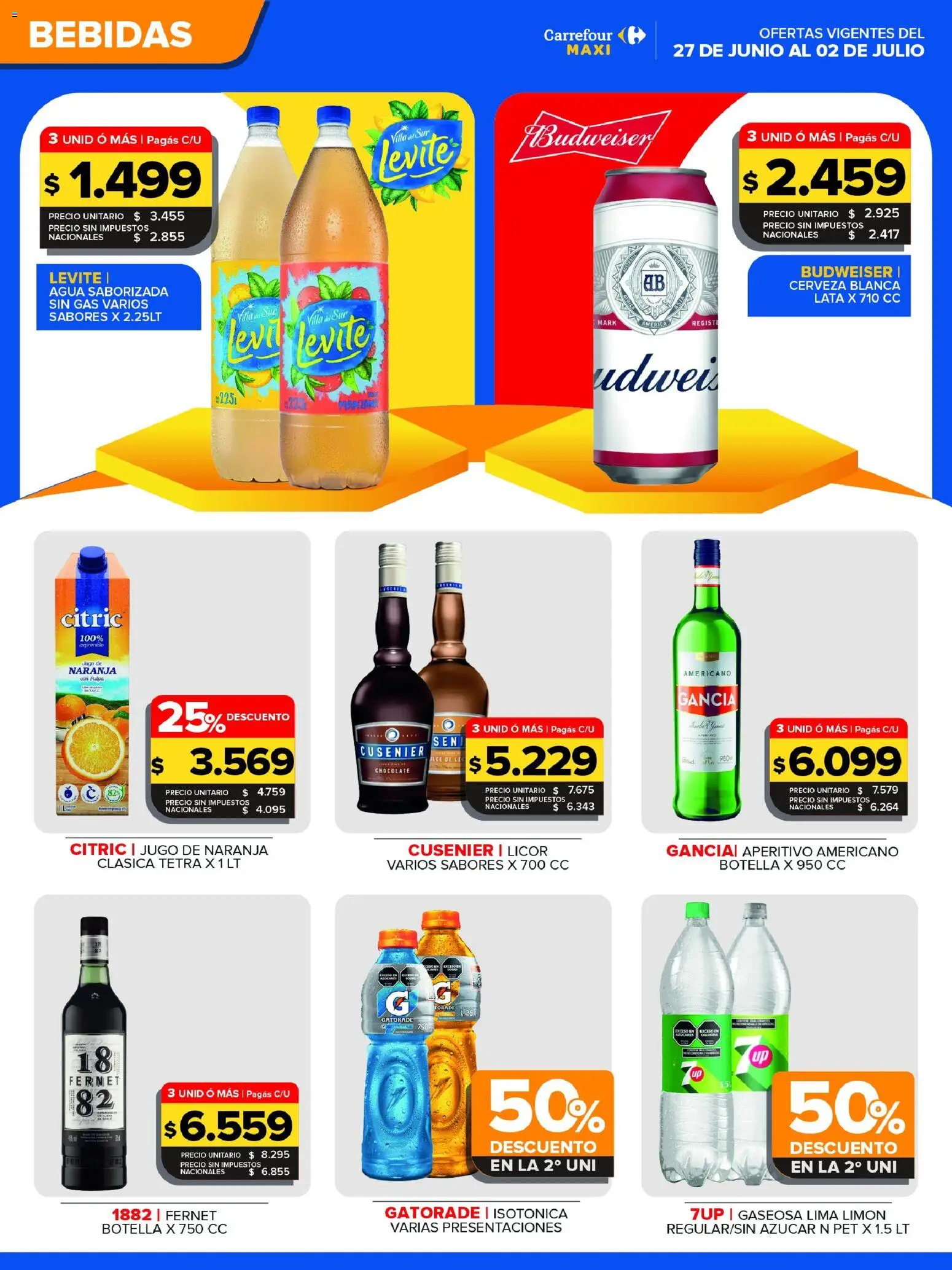 Carrefour Maxi catálogo │ válido desde el 27/06/2026 | Página: 3 | Productos: Botella, Agua, Limón, Chocolate