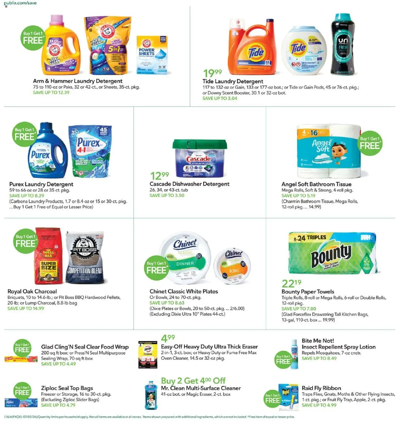 Publix Weekly Ad - valid from 07/01/2026 | Page: 16 | Products: Box, Eraser, Detergent, Oven
