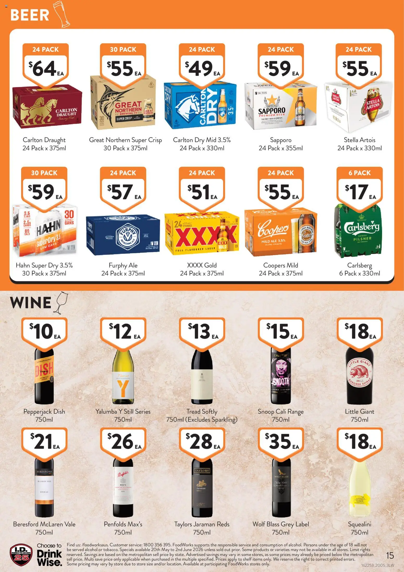 Foodworks catalogue - valid from 20.05.2026 | Page: 15 | Products: Shelf, Wine, Beer