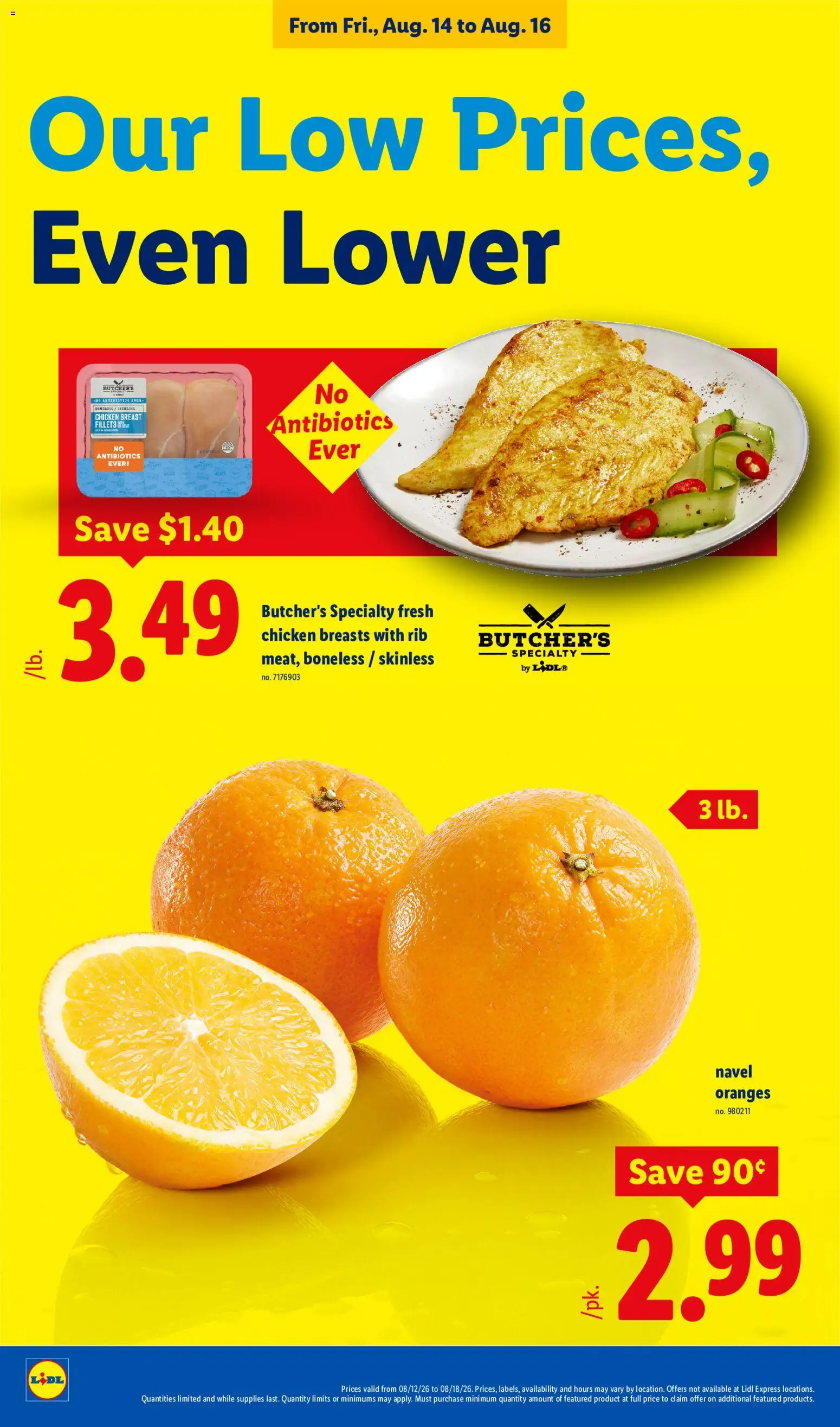 Lidl Weekly Ad - valid from 08/12/2026 | Page: 26 | Products: Chicken, Oranges, Chicken breasts