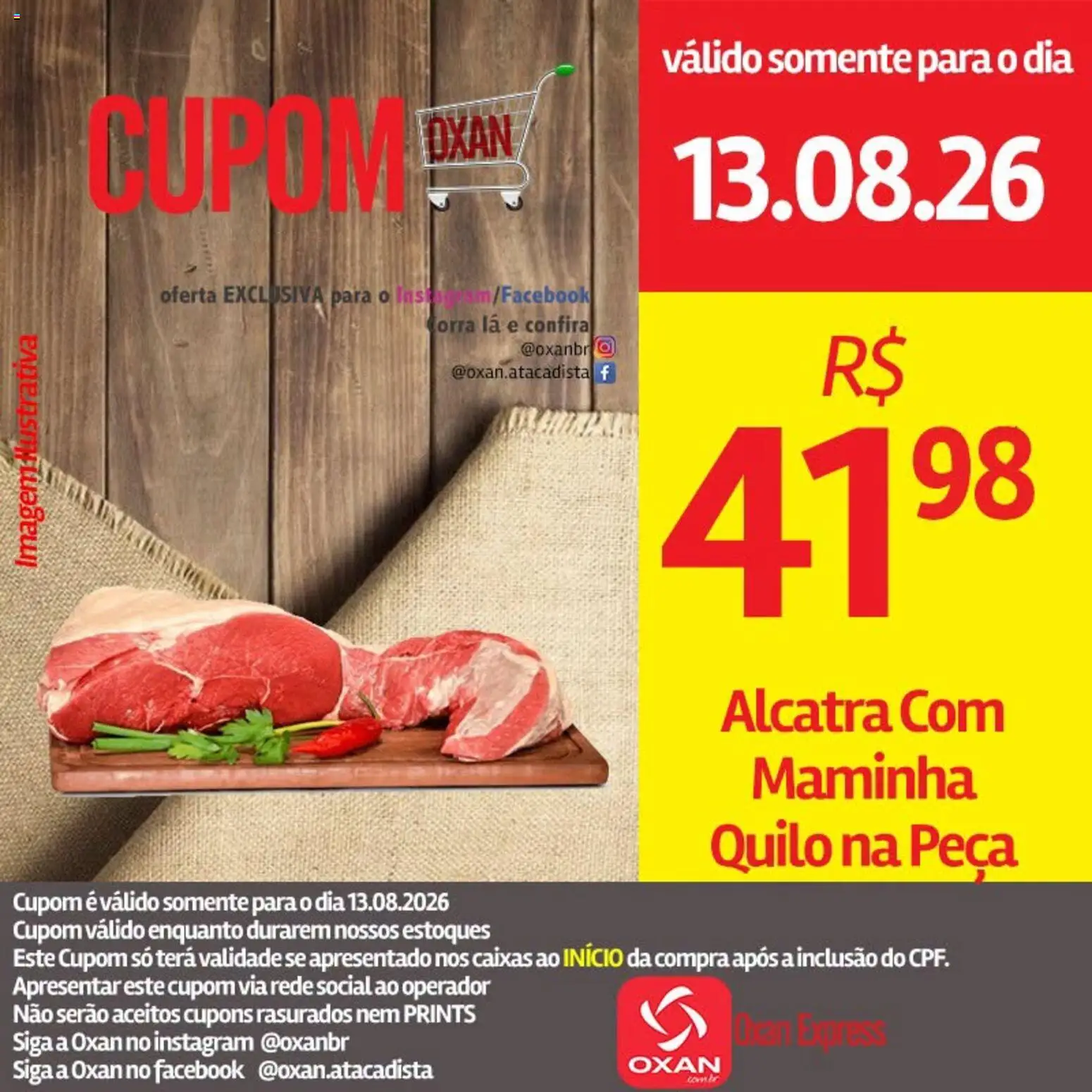 Oxan Atacadista Folheto - válido de 13/08/2026 | Página: 4 | Produtos: Alcatra, Maminha