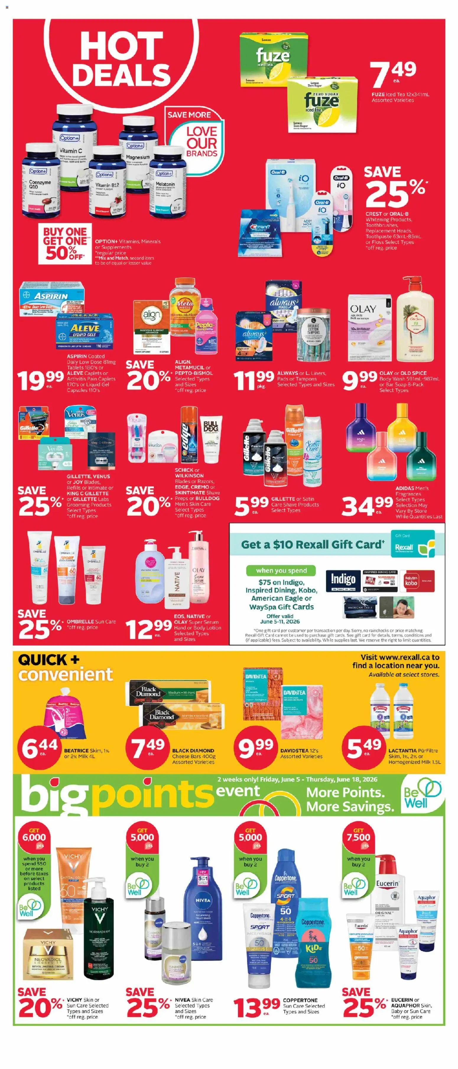 Rexall flyer valid from 05.06.2026 | Page: 4 | Products: Cream, Soap, Body wash, Milk