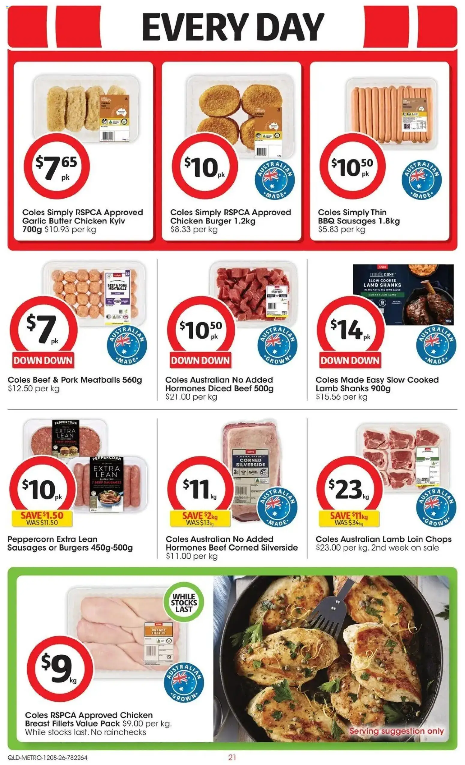 Coles catalogue - valid from 12/08/2026 | Page: 21 | Products: Butter, Pork, Garlic, Sausages