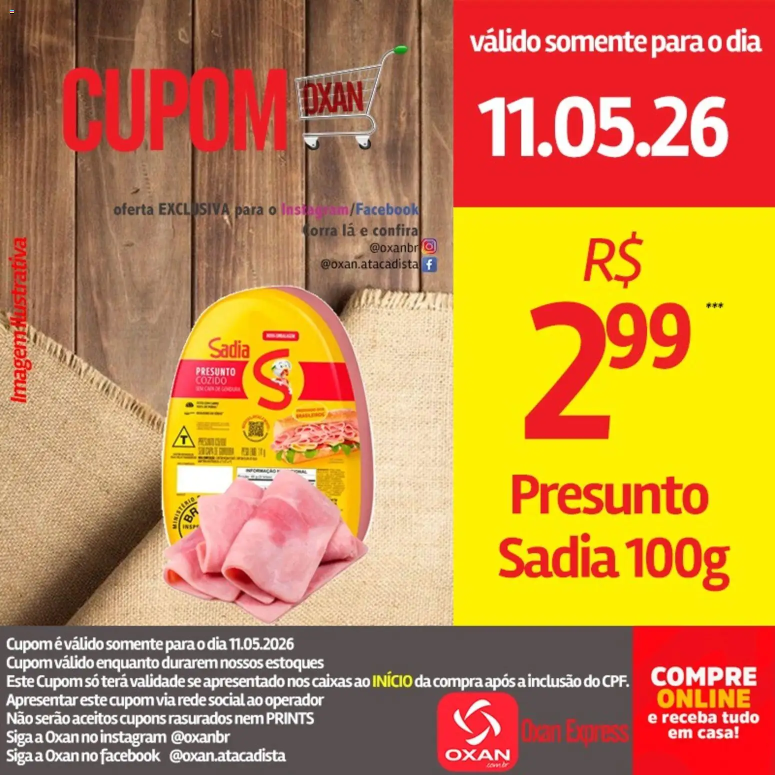 Oxan Atacadista Folheto - válido de 11.05.2026 | Página: 3 | Produtos: Presunto